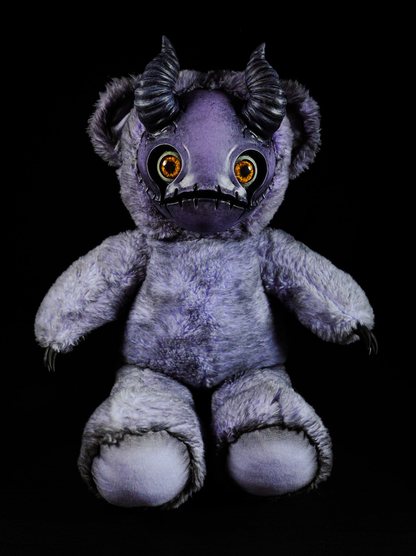 Purple Peril: MORI - CRYPTCRITZ Handmade Sinister Black Creepy Cute Demon Art Doll Plush Toy