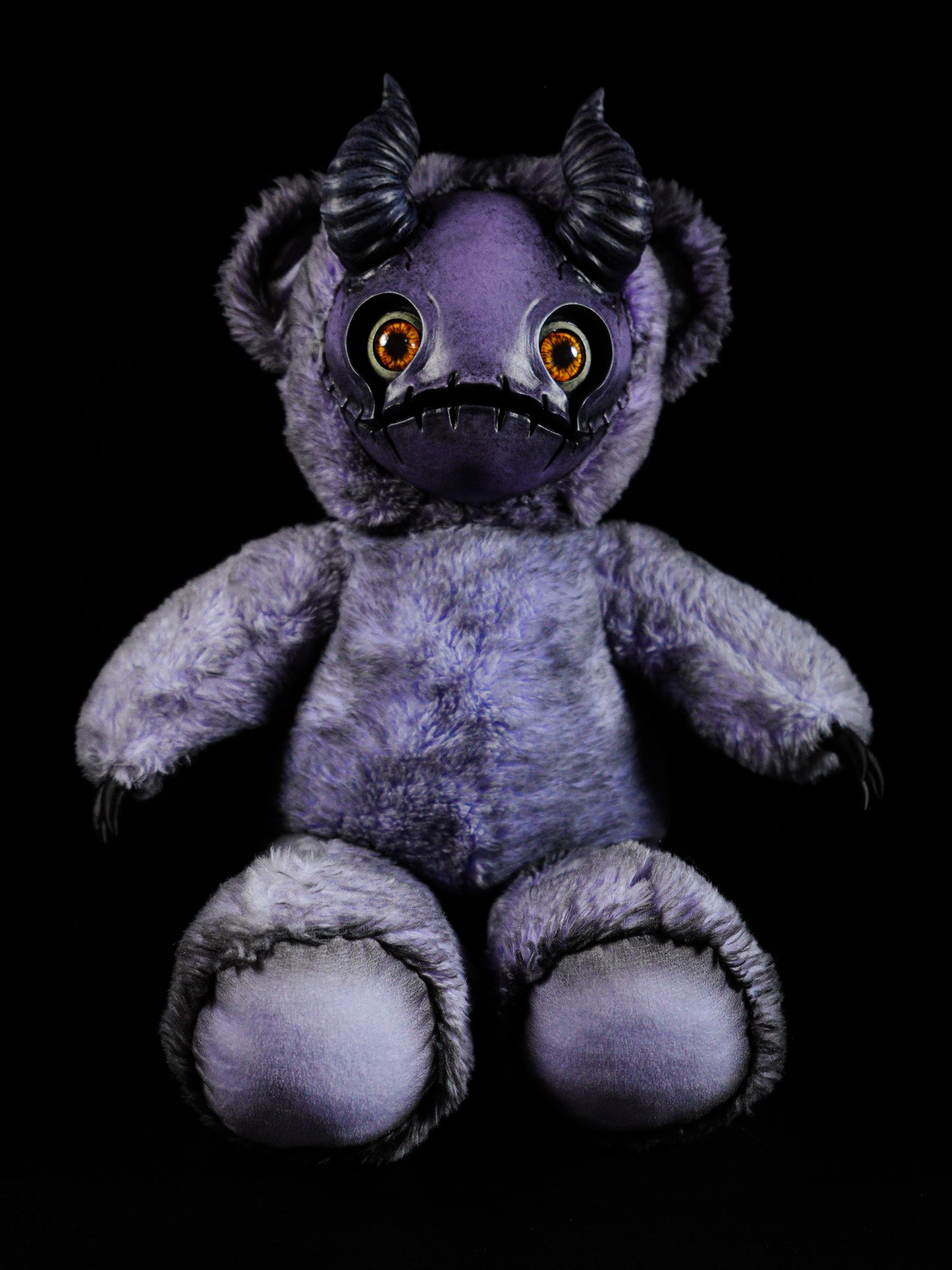 Purple Peril: MORI - CRYPTCRITZ Handmade Sinister Black Creepy Cute Demon Art Doll Plush Toy