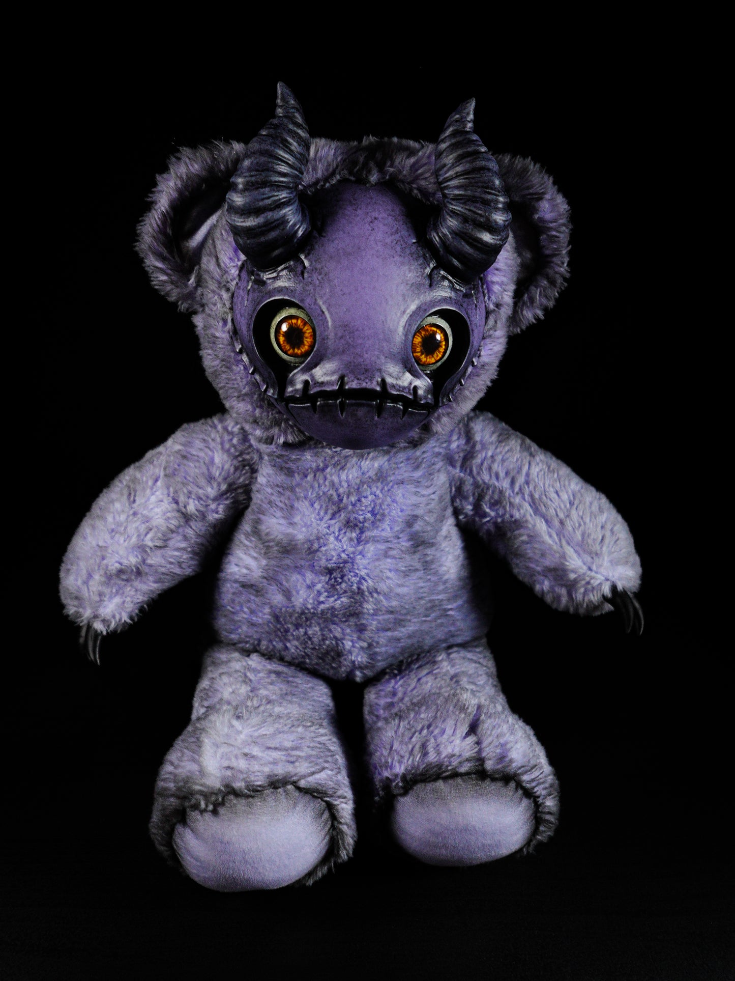 Purple Peril: MORI - CRYPTCRITZ Handmade Sinister Black Creepy Cute Demon Art Doll Plush Toy