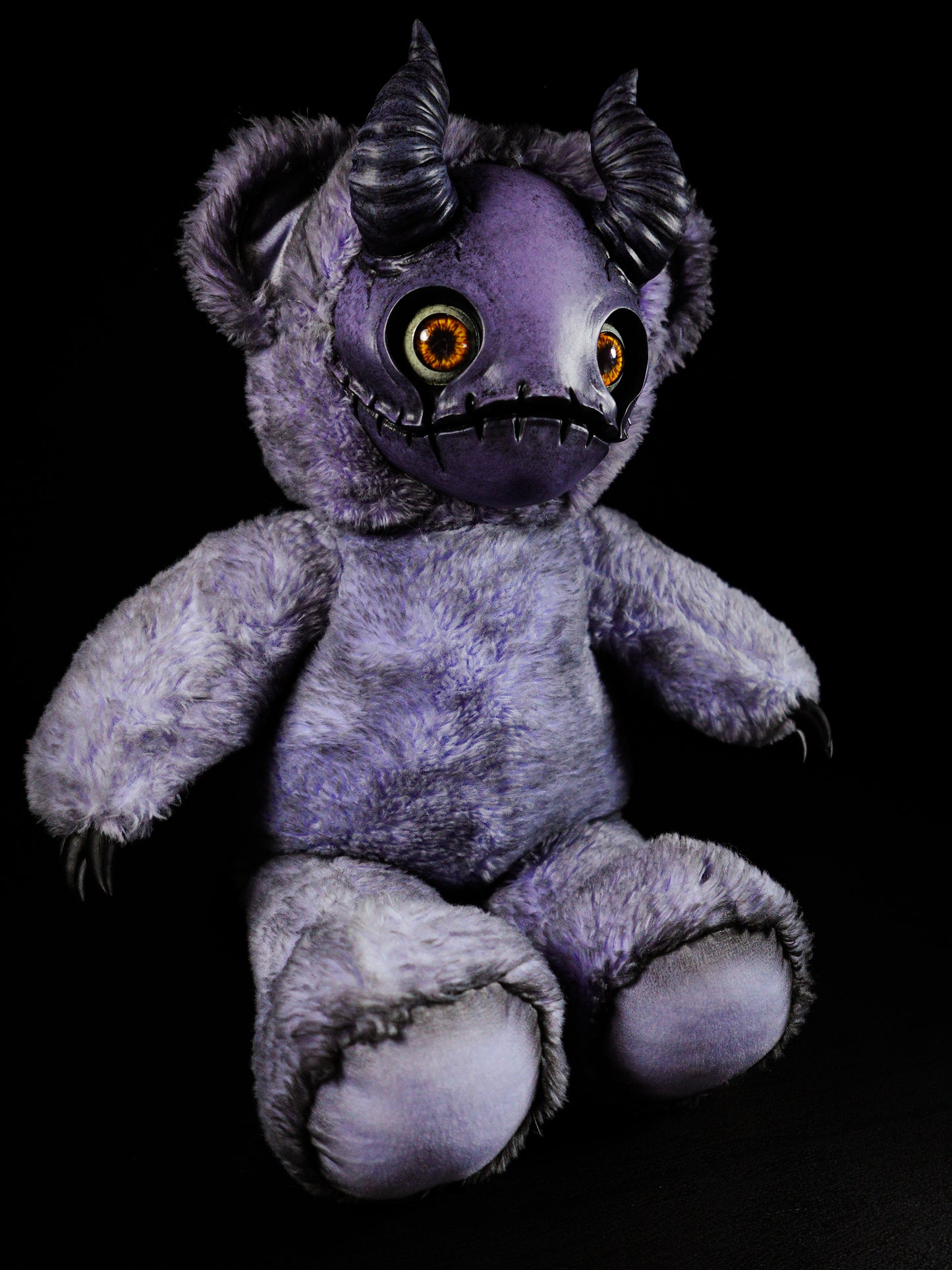 Purple Peril: MORI - CRYPTCRITZ Handmade Sinister Black Creepy Cute Demon Art Doll Plush Toy