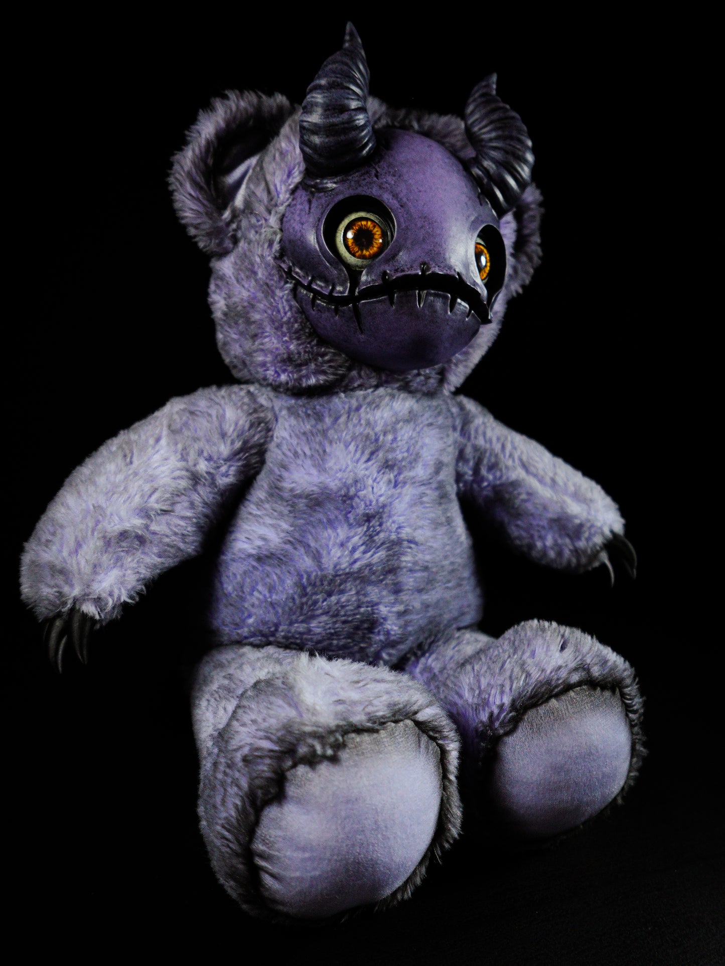 Purple Peril: MORI - CRYPTCRITZ Handmade Sinister Black Creepy Cute Demon Art Doll Plush Toy