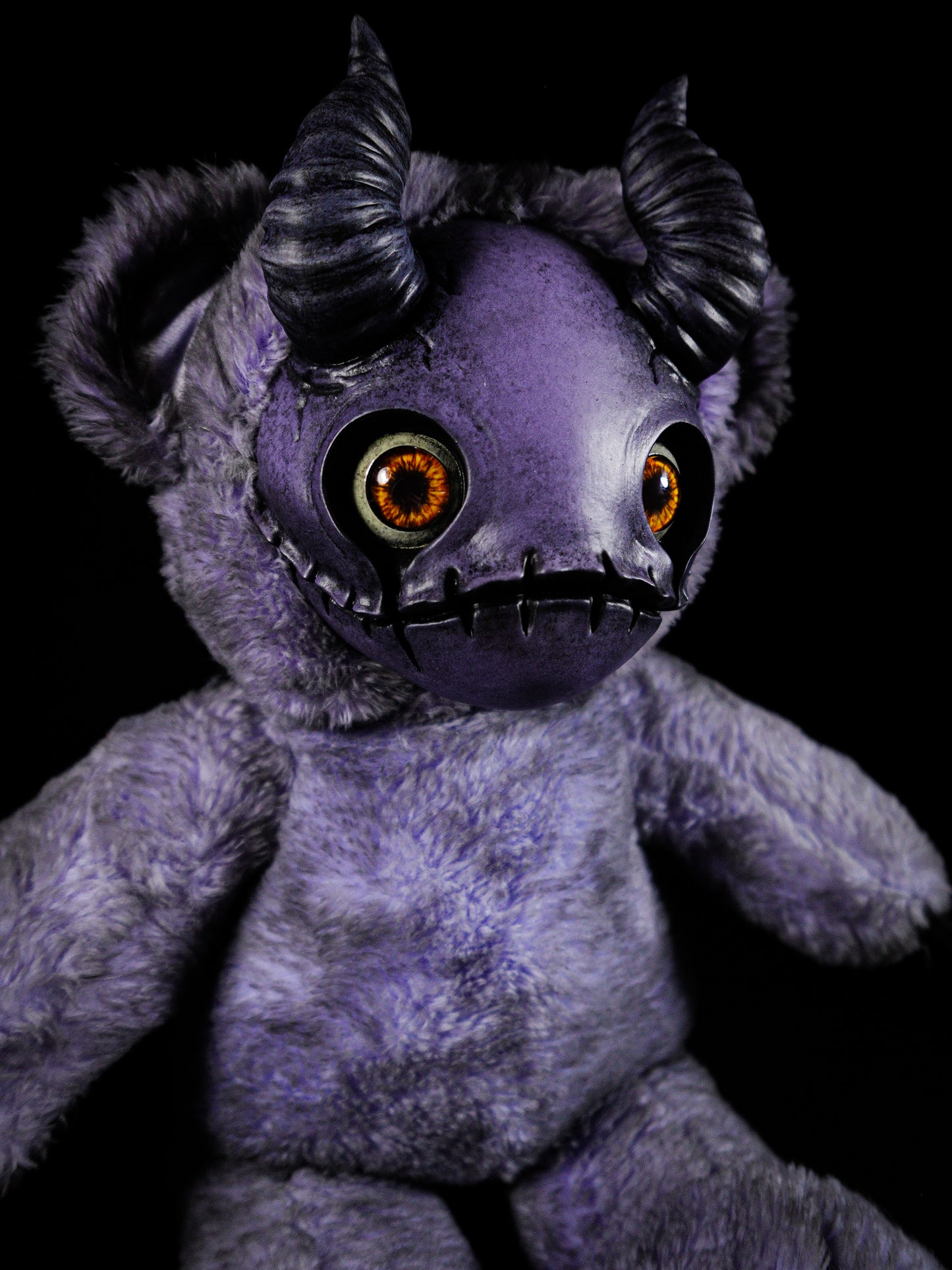 Purple Peril: MORI - CRYPTCRITZ Handmade Sinister Black Creepy Cute Demon Art Doll Plush Toy