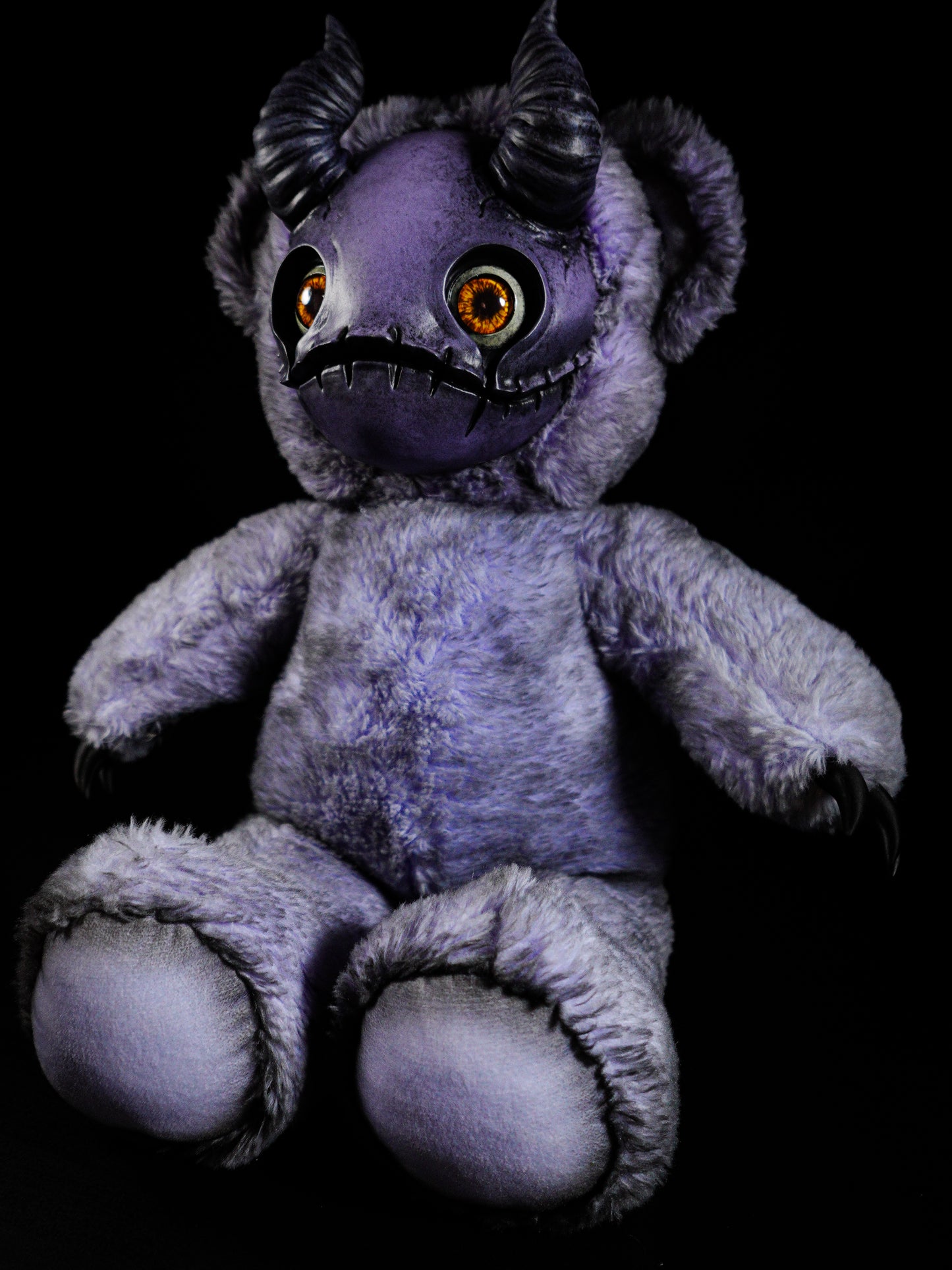 Purple Peril: MORI - CRYPTCRITZ Handmade Sinister Black Creepy Cute Demon Art Doll Plush Toy