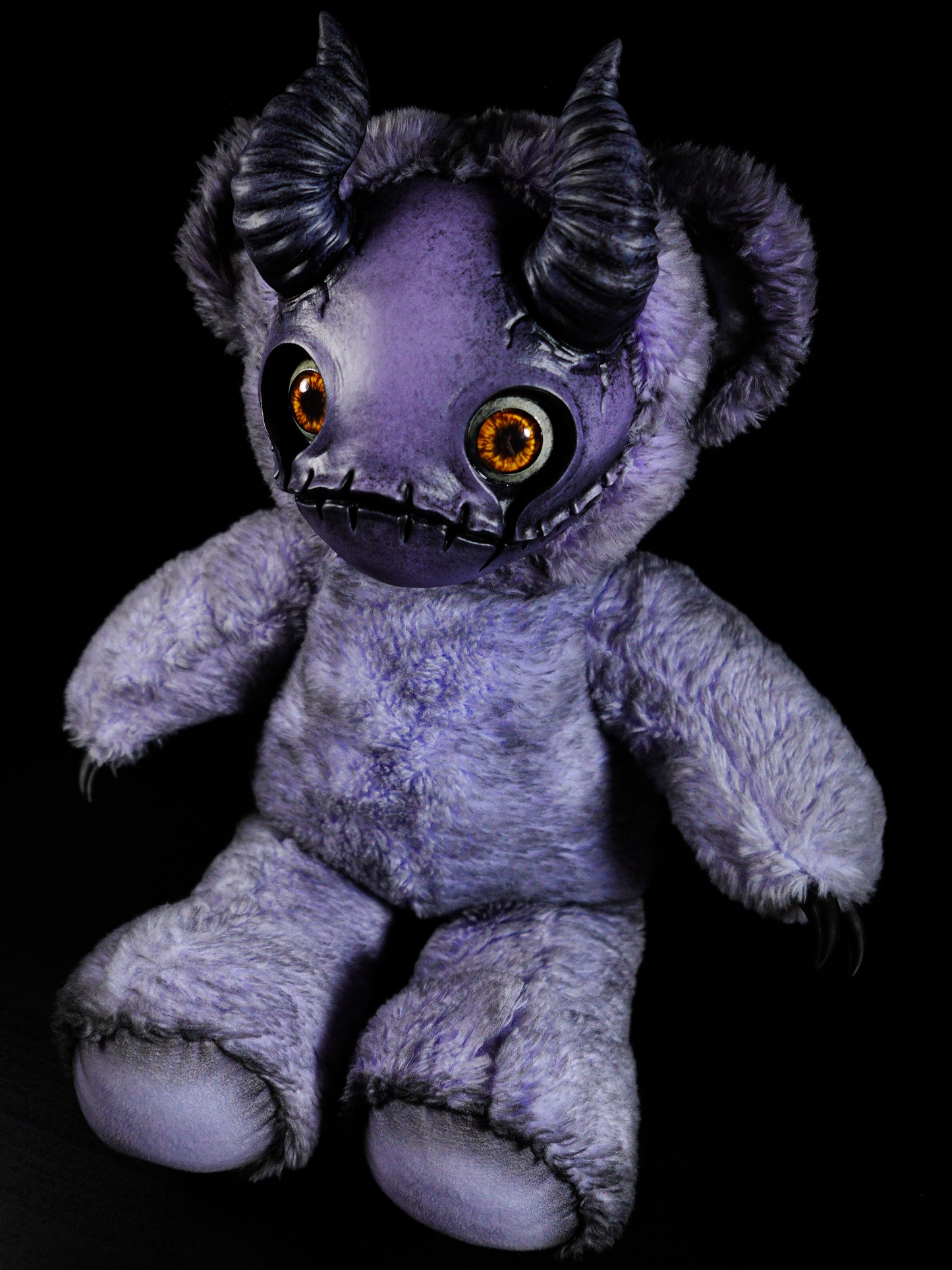 Purple Peril: MORI - CRYPTCRITZ Handmade Sinister Black Creepy Cute Demon Art Doll Plush Toy