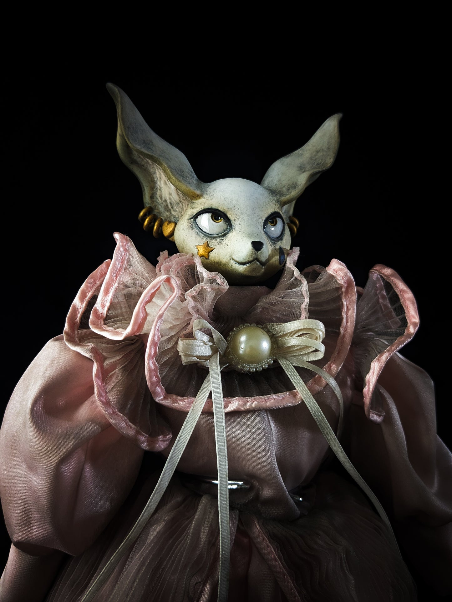 Depression Dolls: FOXINGTON GLOVE - Handmade Posable Gothic Art Doll for Enigmatic Souls