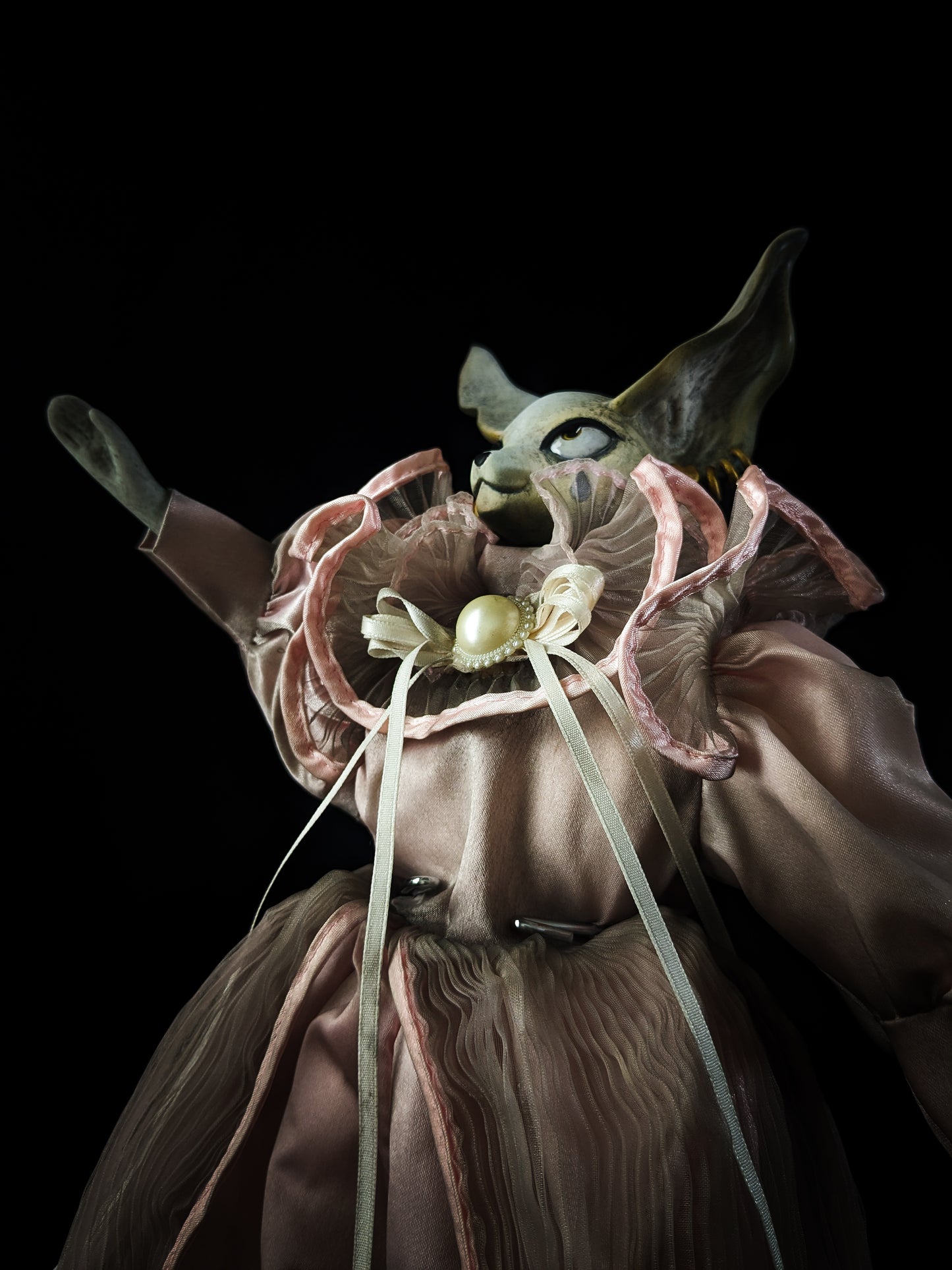 Depression Dolls: FOXINGTON GLOVE - Handmade Posable Gothic Art Doll for Enigmatic Souls