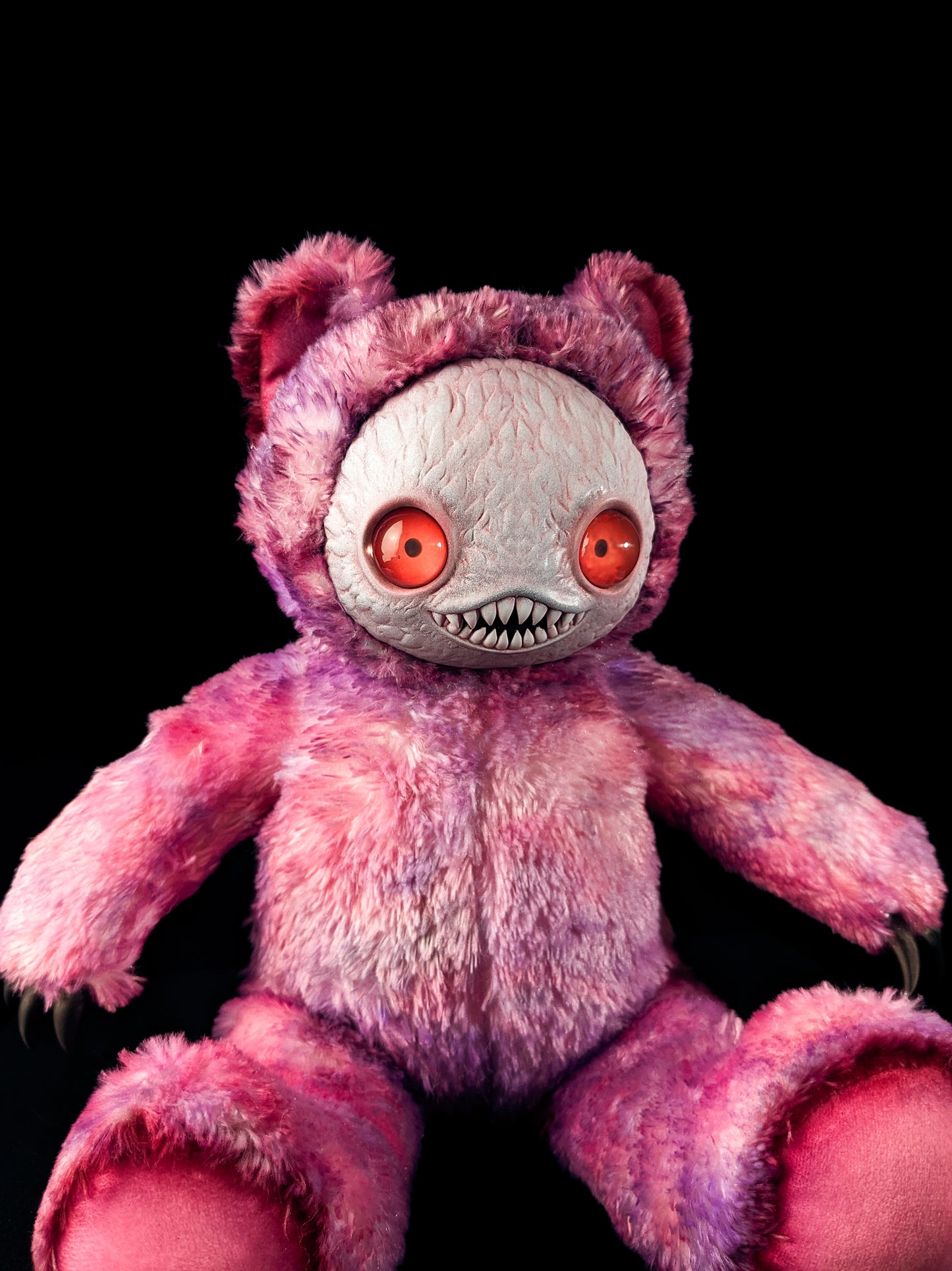 Mental Meow: NINGEN - CRYPTCRITS Handmade Black Creepy Cute Monster Art Doll Plush Toy for Gothic Goddesses