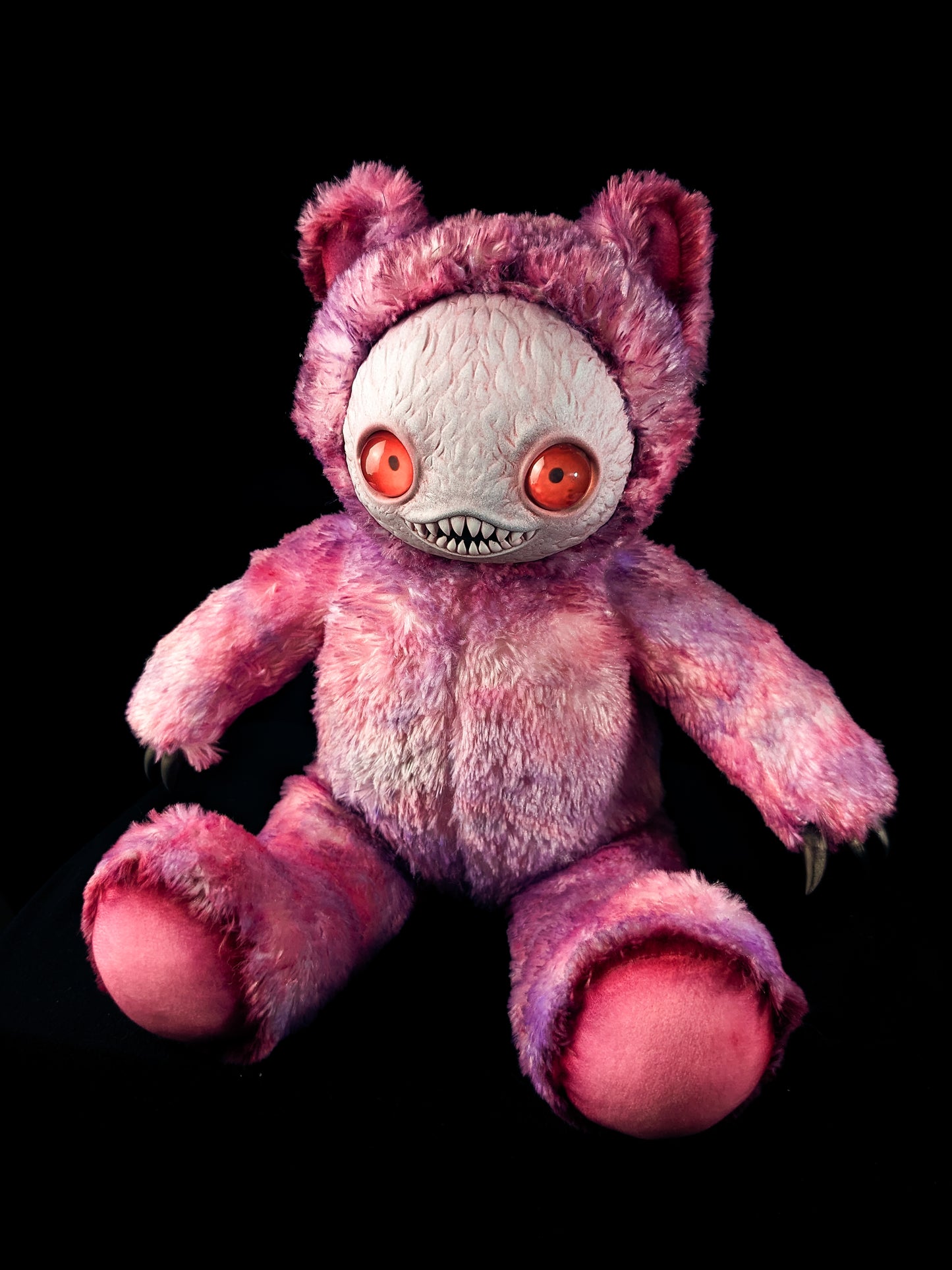 Mental Meow: NINGEN - CRYPTCRITS Handmade Black Creepy Cute Monster Art Doll Plush Toy for Gothic Goddesses