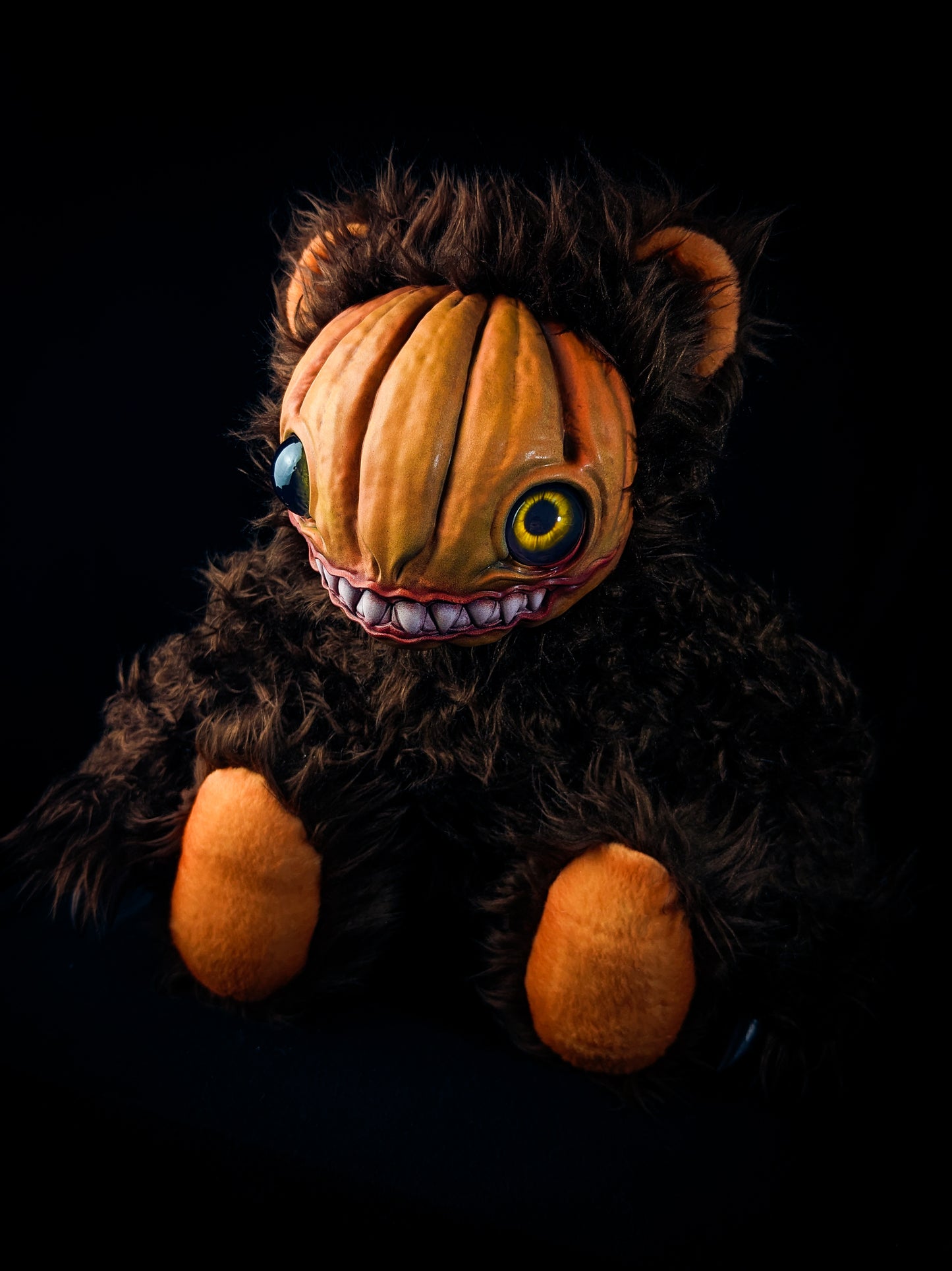 Pulp Masher: HAUNTVESTER - CRYPTCRITZ Handcrafted Creepy Cute Halloween Pumpkin Art Doll Plush Toy for Spooky Souls