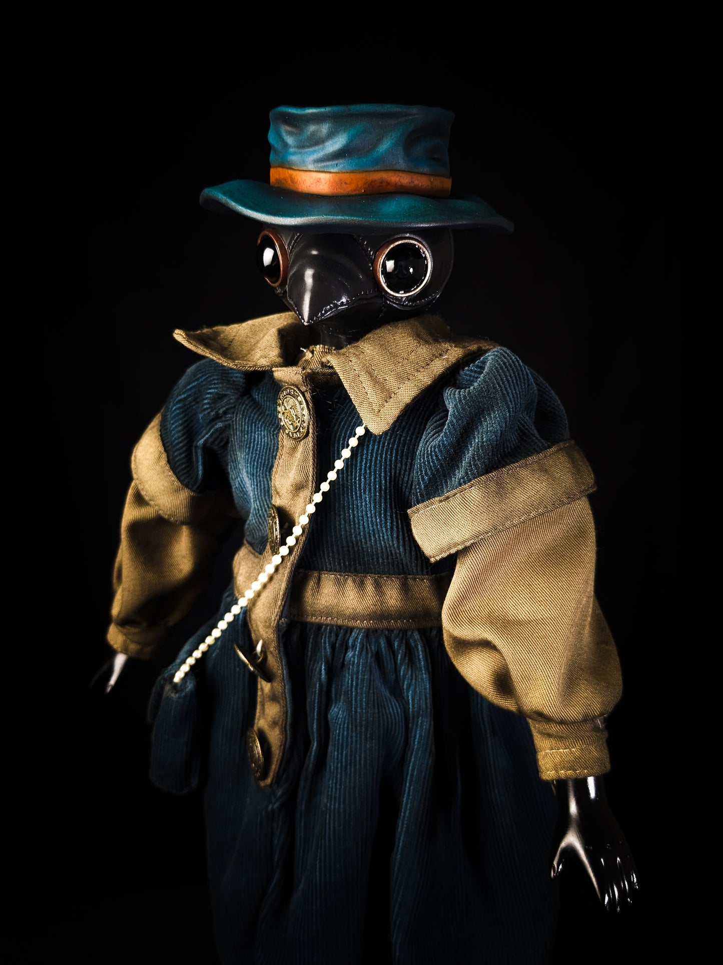 Depression Dolls: The Doctor II - Handmade Plague Doctor Gothic Art Doll for Enigmatic Souls