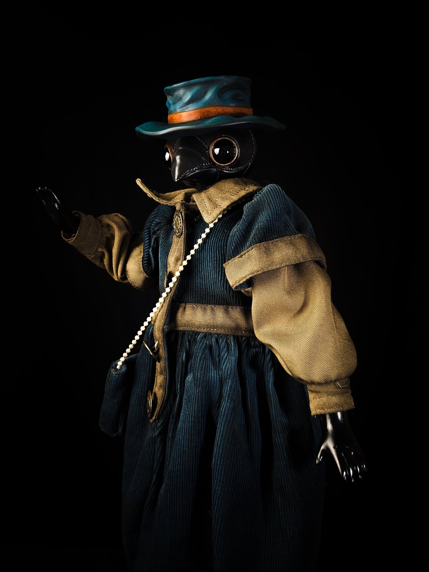 Depression Dolls: The Doctor II - Handmade Plague Doctor Gothic Art Doll for Enigmatic Souls