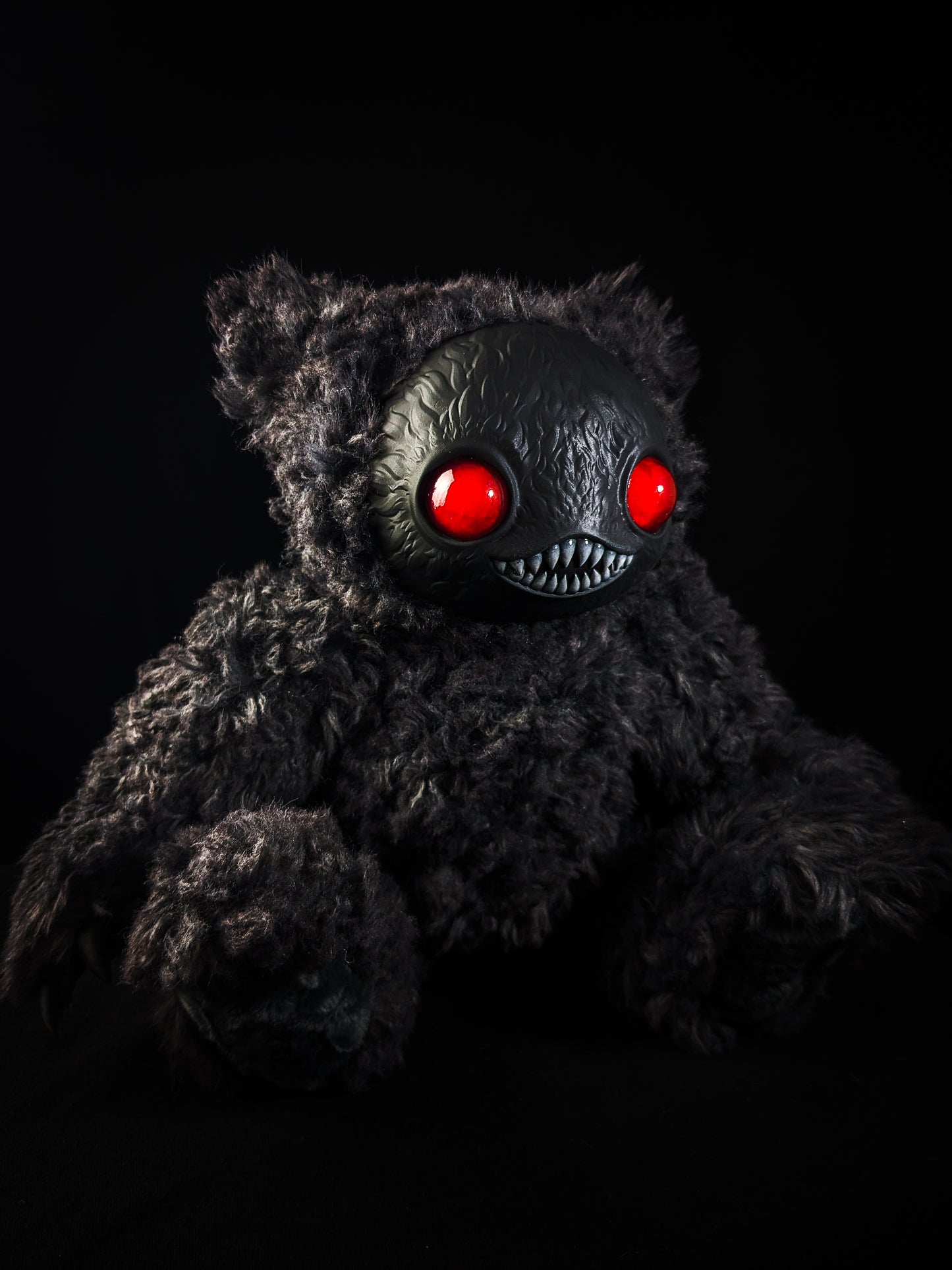 Serpentine Shadows: Ningen - CRYPTCRITS Handmade Black Creepy Cute Monster Art Doll Plush Toy for Gothic Goddesses