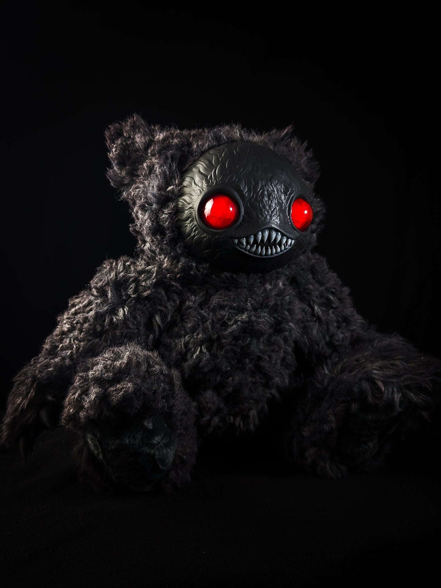 Serpentine Shadows: Ningen - CRYPTCRITS Handmade Black Creepy Cute Monster Art Doll Plush Toy for Gothic Goddesses