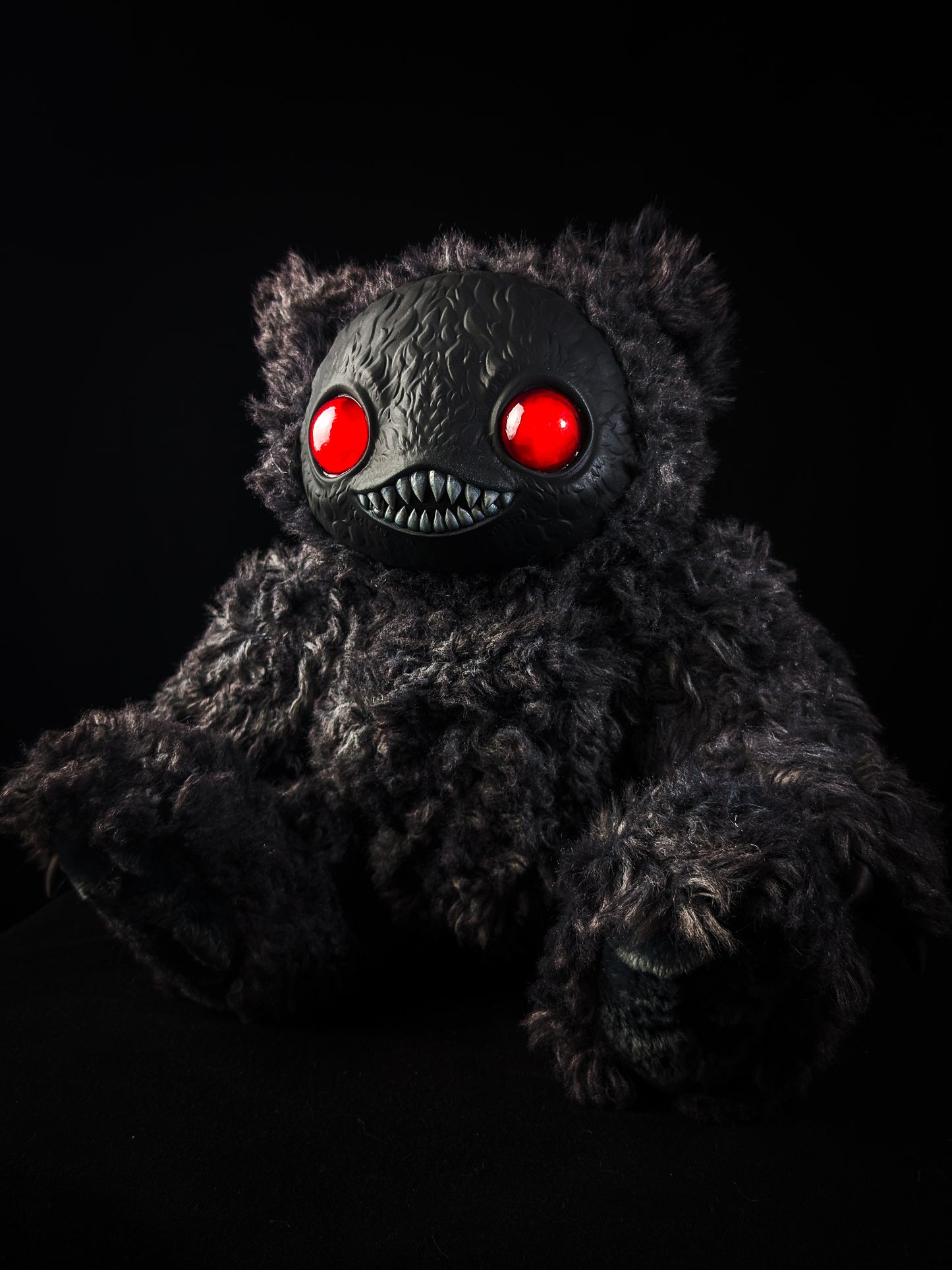 Serpentine Shadows: Ningen - CRYPTCRITS Handmade Black Creepy Cute Monster Art Doll Plush Toy for Gothic Goddesses