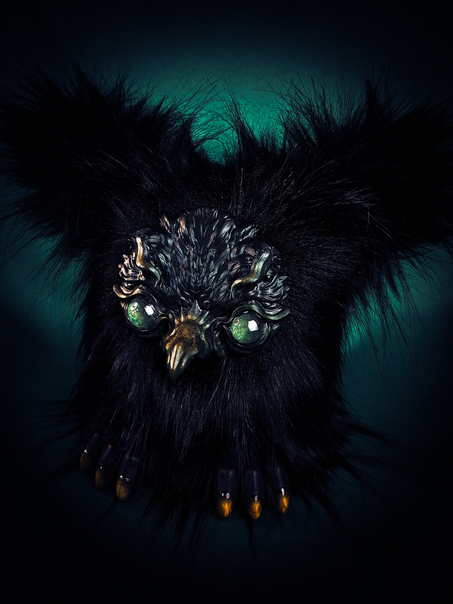 Obsidian Avian - ICARUS: Custom Electronic Gothic Furby Art Doll
