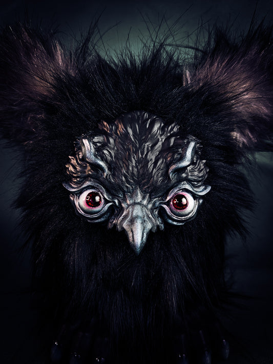 Shadow Winged - ORPHEUS: Custom Electronic Gothic Furby Art Doll