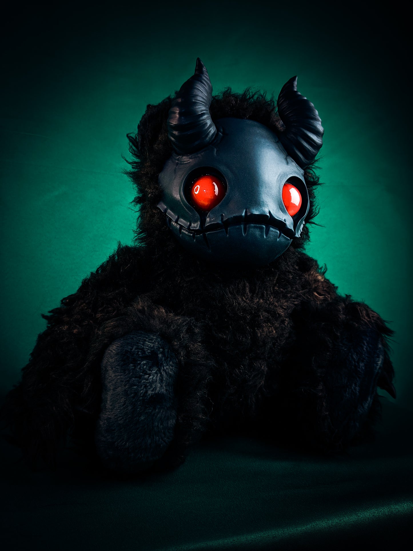 Diabolical Whispers: MORI - CRYPTCRITS Handmade Sinister Black Creepy Cute Demon Art Doll Plush Toy for Alternative Divas