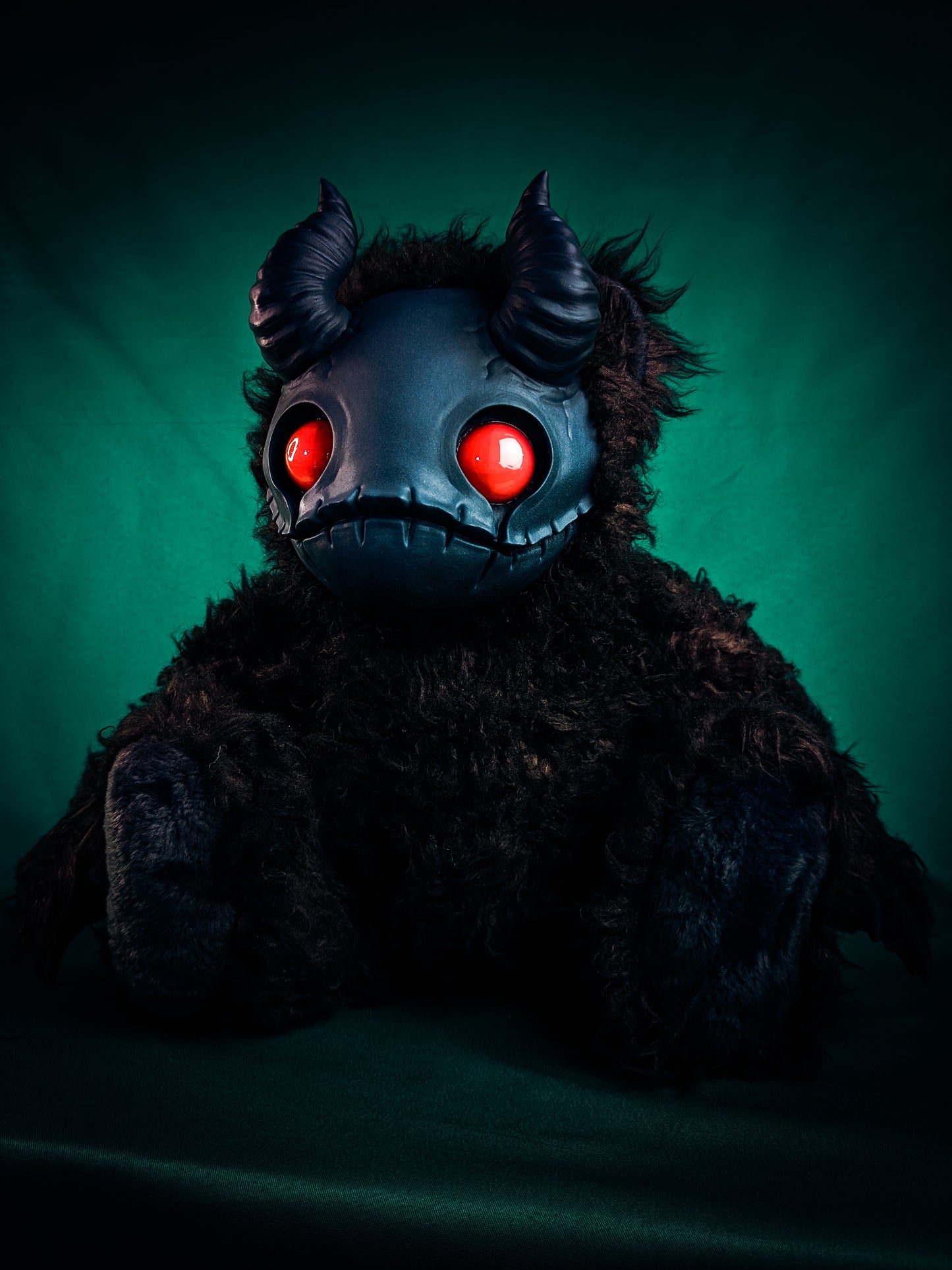 Diabolical Whispers: MORI - CRYPTCRITS Handmade Sinister Black Creepy Cute Demon Art Doll Plush Toy for Alternative Divas