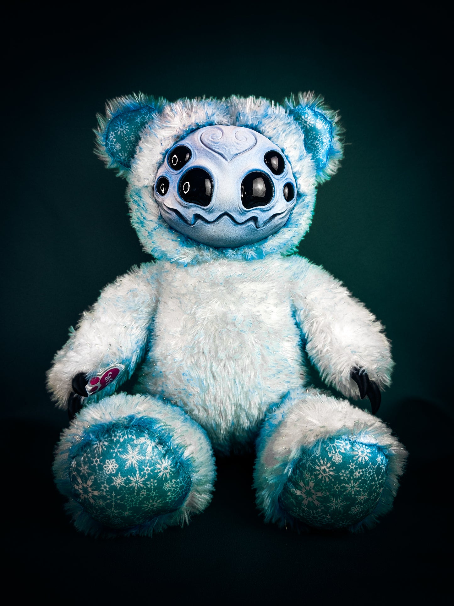 Glacial Arachnid: ARAKOBE - CRYPTCRITZ Handmade Plush Toy Art Doll for Art Enthusiasts