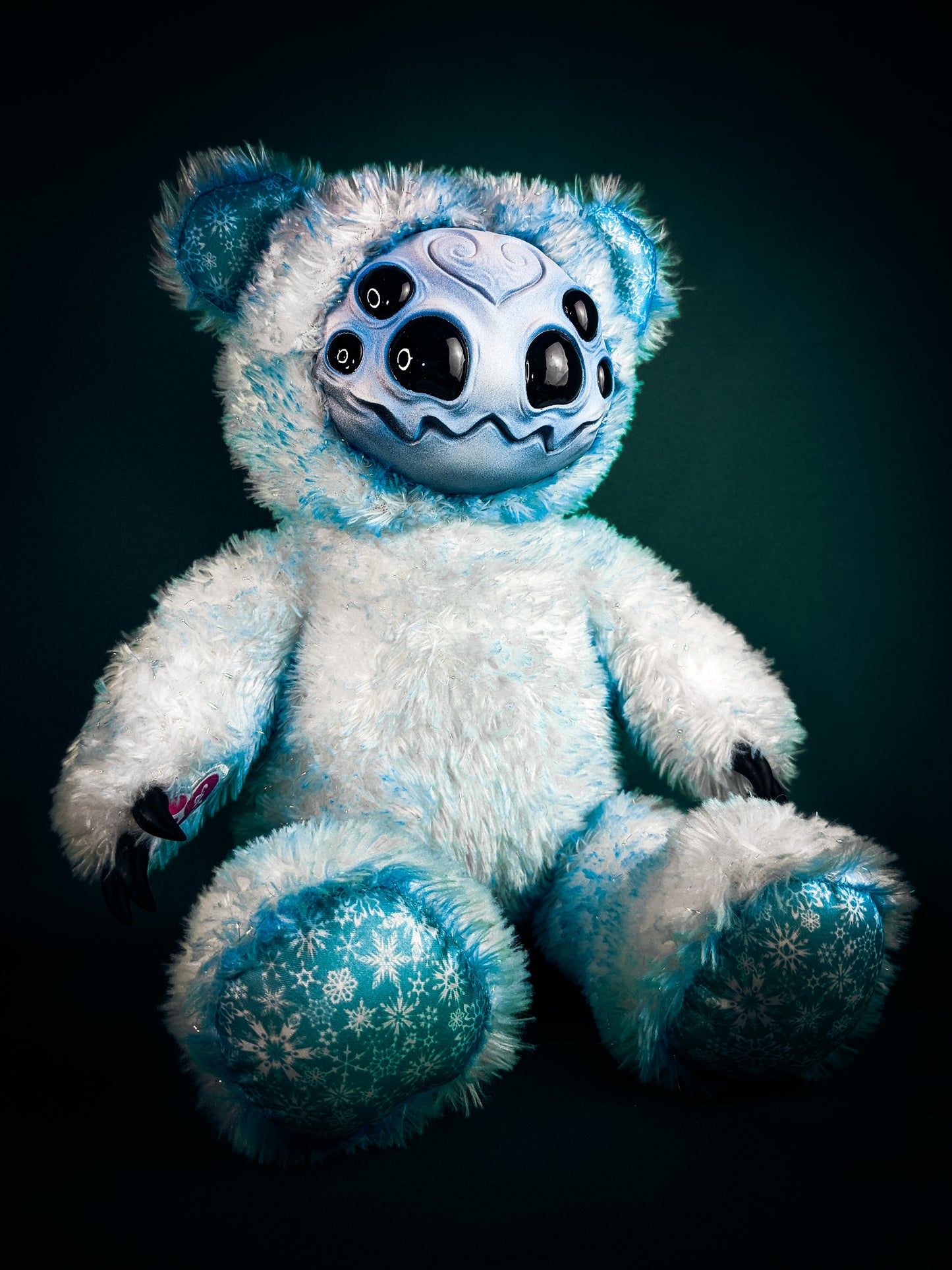 Glacial Arachnid: ARAKOBE - CRYPTCRITZ Handmade Plush Toy Art Doll for Art Enthusiasts
