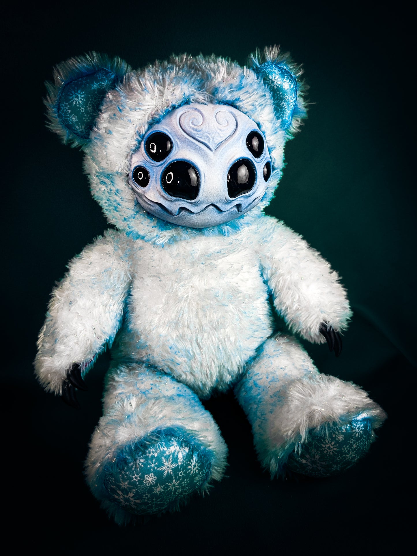 Glacial Arachnid: ARAKOBE - CRYPTCRITZ Handmade Plush Toy Art Doll for Art Enthusiasts
