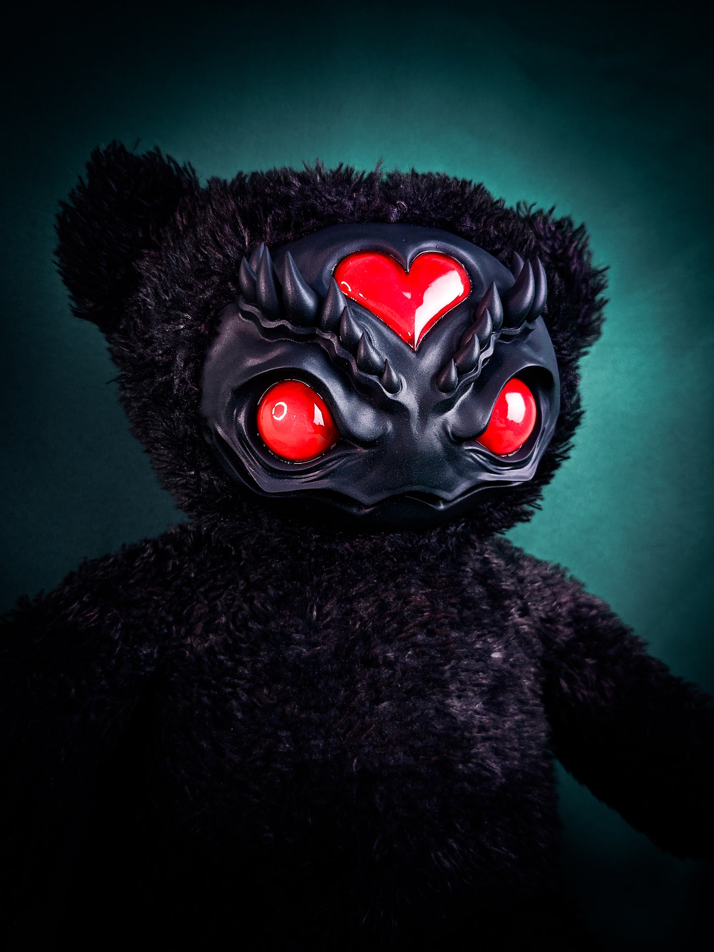 Ebony Inferno: AZARUS - CRYPTCRITZ Handcrafted Midnight Black Creepy Cute Demon Art Doll Plush Toy for Dark Enchantresses