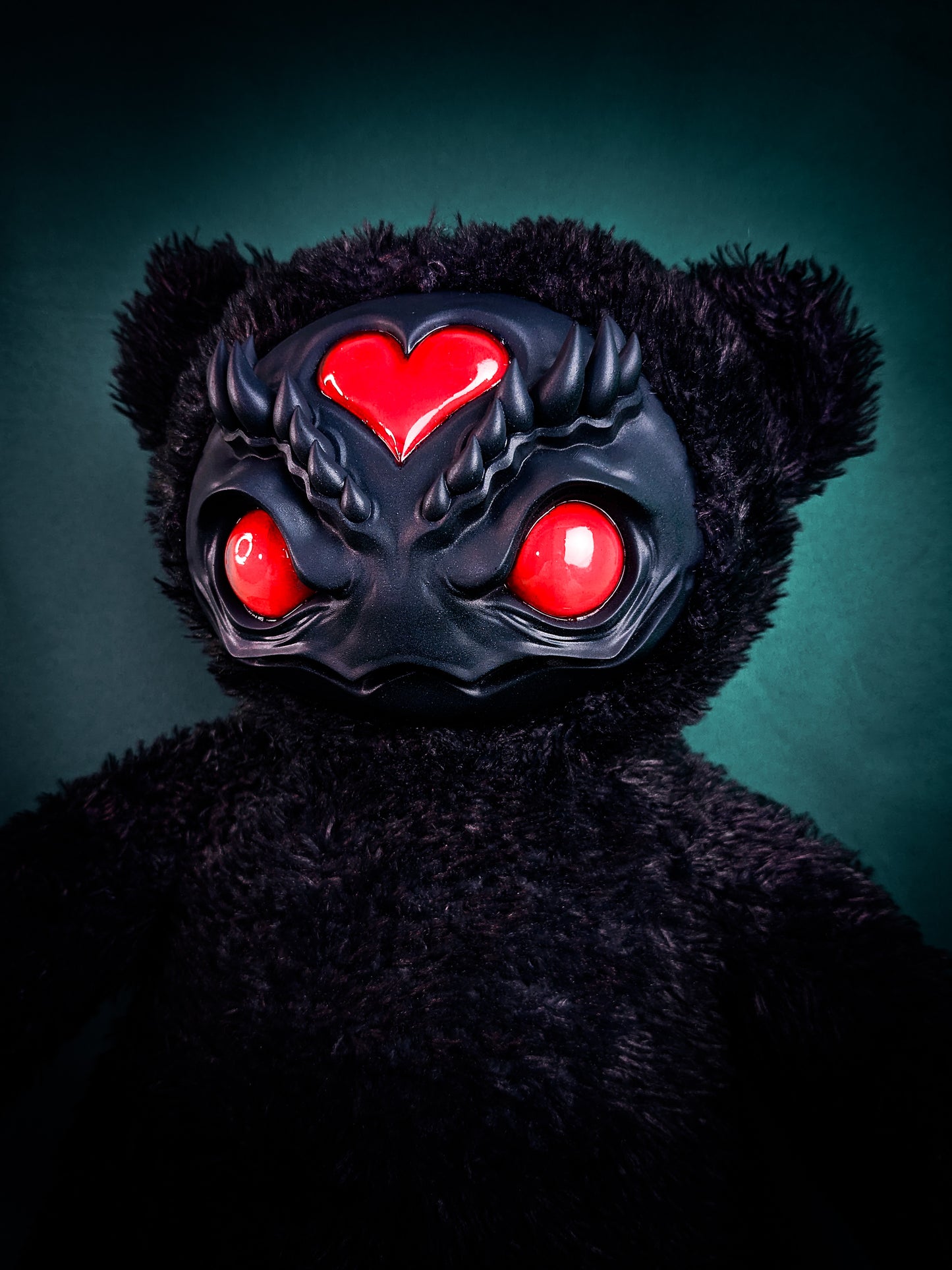 Ebony Inferno: AZARUS - CRYPTCRITZ Handcrafted Midnight Black Creepy Cute Demon Art Doll Plush Toy for Dark Enchantresses