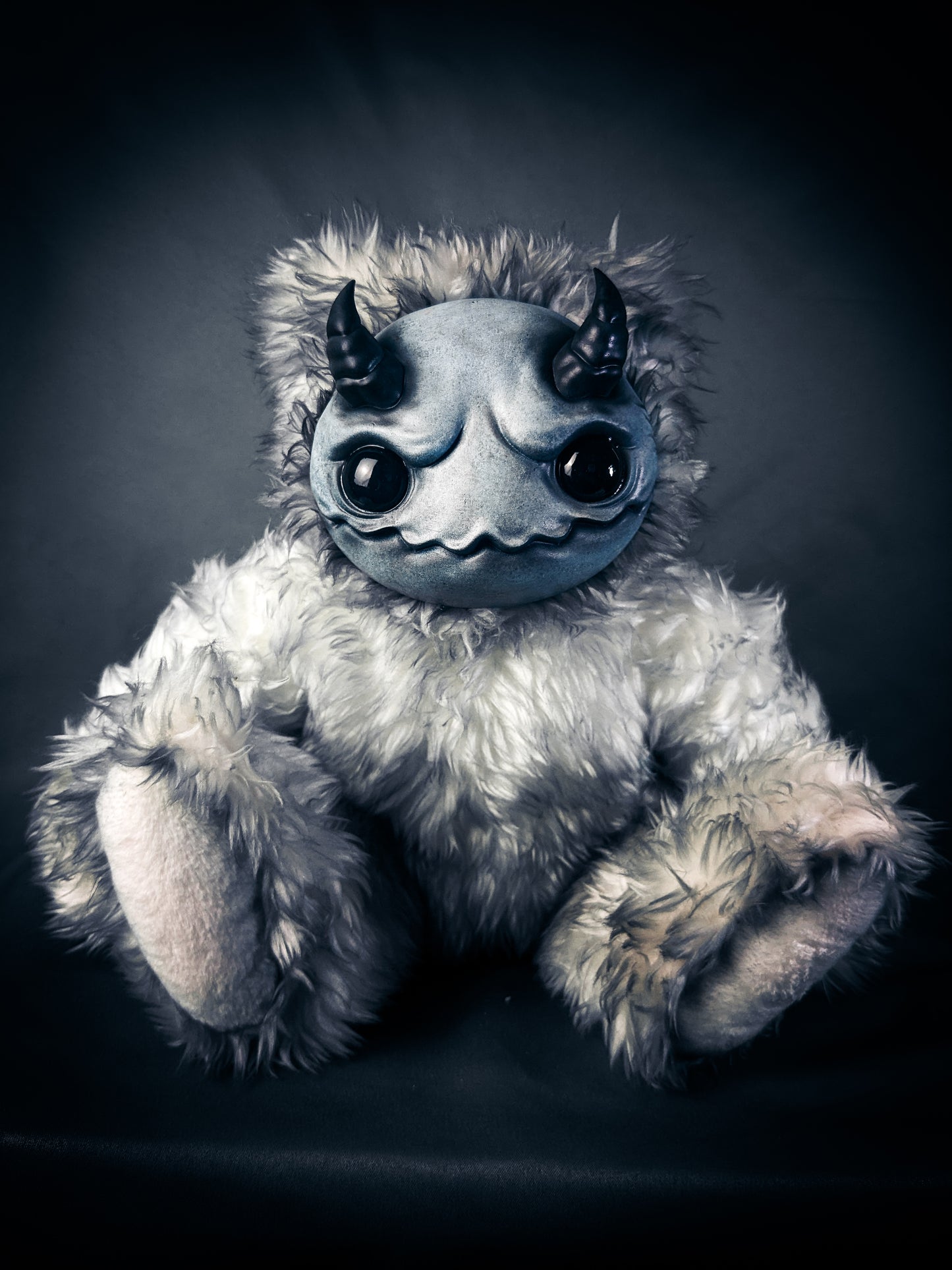 Icey Heart: AZAGARR - CRYPTCRITZ Handcrafted Cute Horned Art Doll Plush Toy for Shadowy Enchantresses