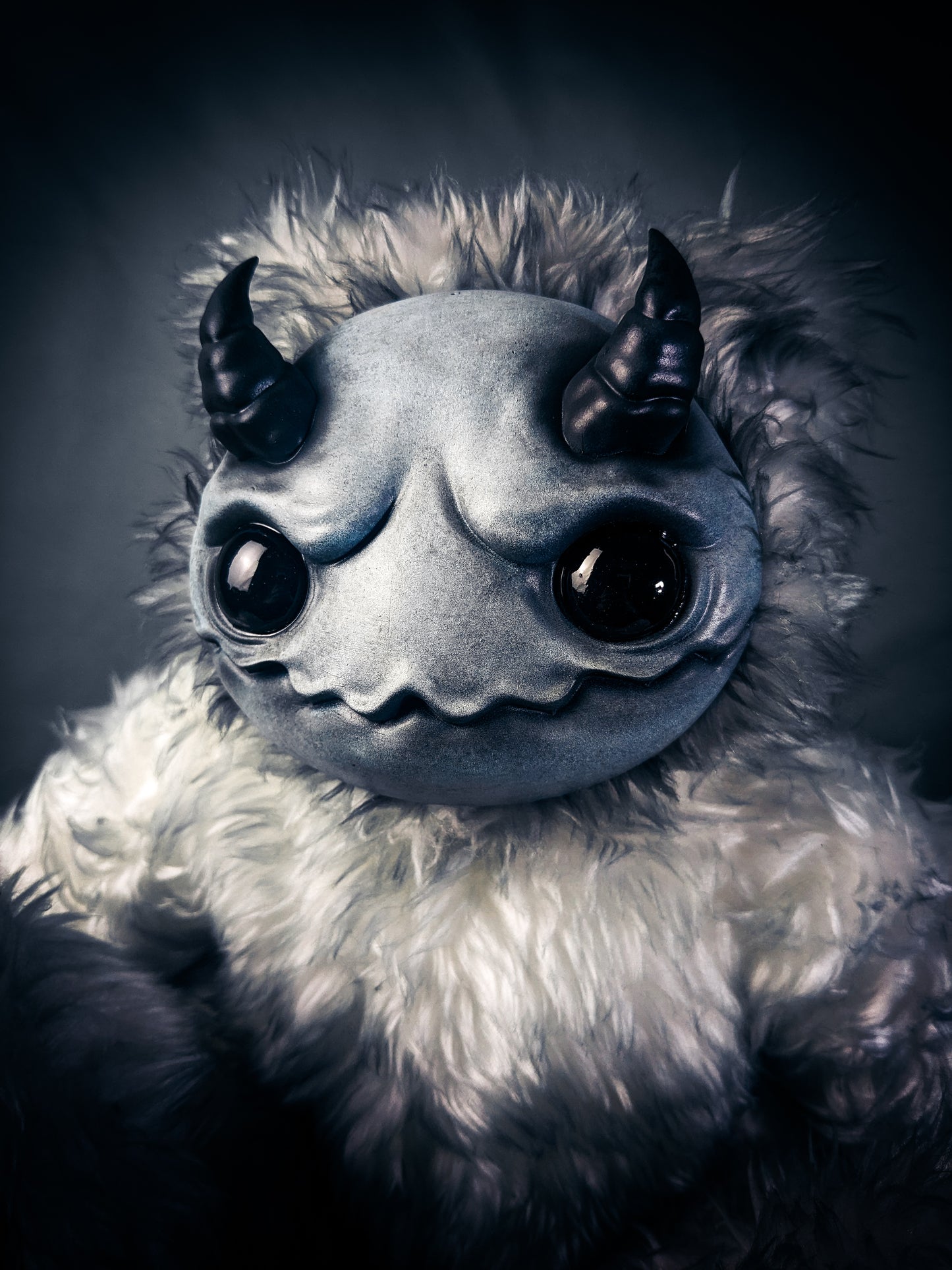 Icey Heart: AZAGARR - CRYPTCRITZ Handcrafted Cute Horned Art Doll Plush Toy for Shadowy Enchantresses
