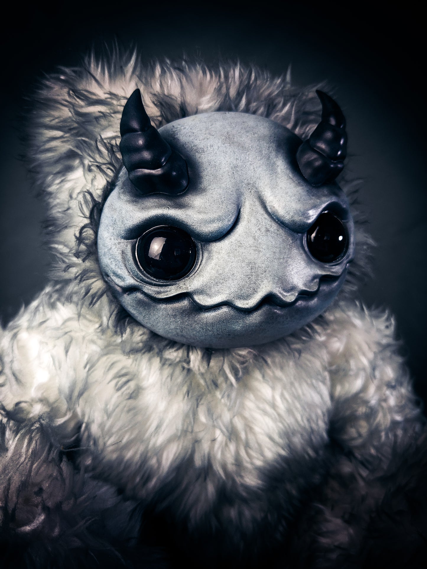 Icey Heart: AZAGARR - CRYPTCRITZ Handcrafted Cute Horned Art Doll Plush Toy for Shadowy Enchantresses