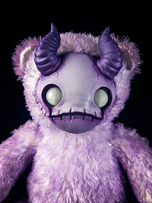 Cosmic Apparition: MORI - CRYPTCRITS Handmade Sinister Black Creepy Cute Demon Art Doll Plush Toy for Alternative Divas