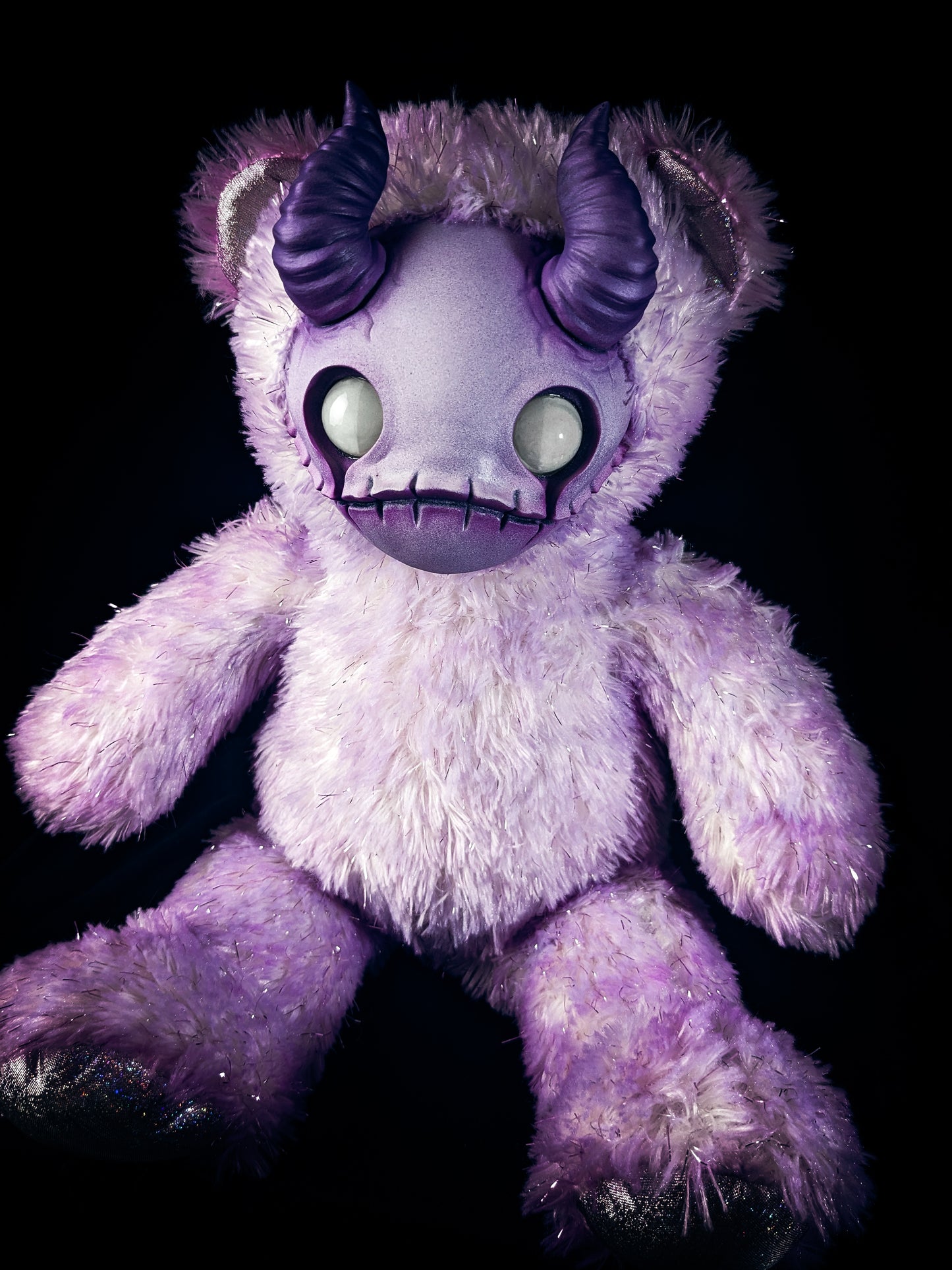 Cosmic Apparition: MORI - CRYPTCRITS Handmade Sinister Black Creepy Cute Demon Art Doll Plush Toy for Alternative Divas
