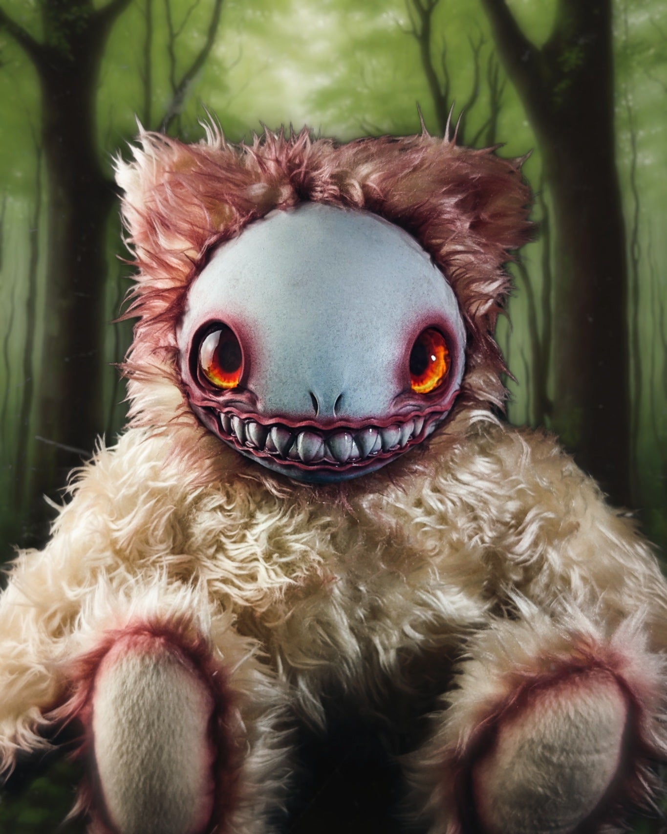 Bloody Gaze: FRIEND - CRYPTCRITZ Handcrafted Alien Art Doll Plush Toy for Cosmic Dreamers
