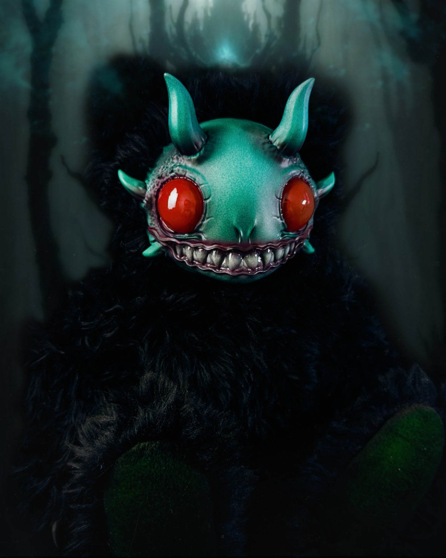Oceanic Enigma: REEFUL - CRYPTCRITZ Handcrafted Deep Sea Demon Art Doll Plush Toy for Dark Enchantresses of the Abyss