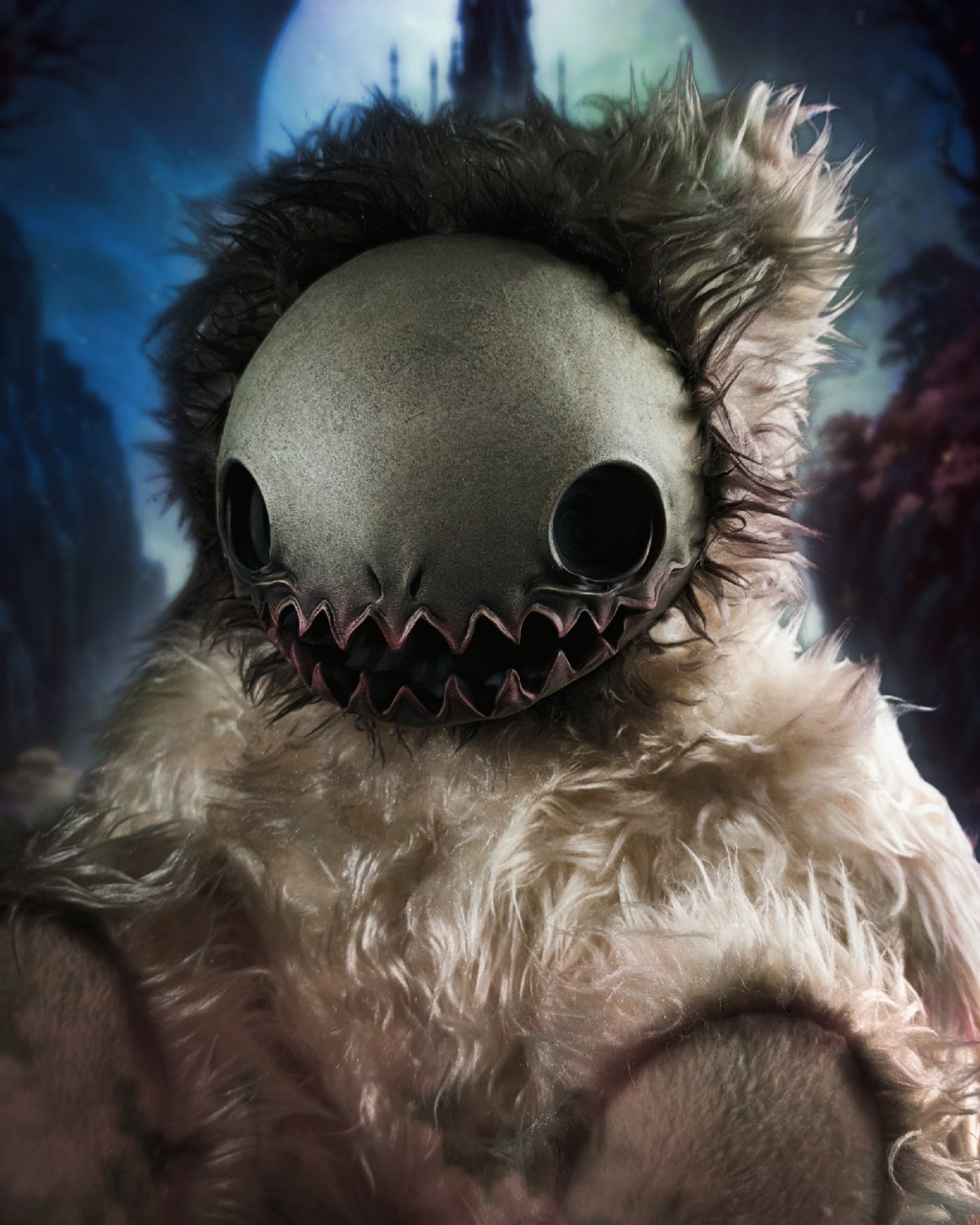 Spectral Whispers: HALUWO - CRYPTCRITZ Handmade Creepy Cute Ghost Art Doll Plush Toy for Alternative Maidens