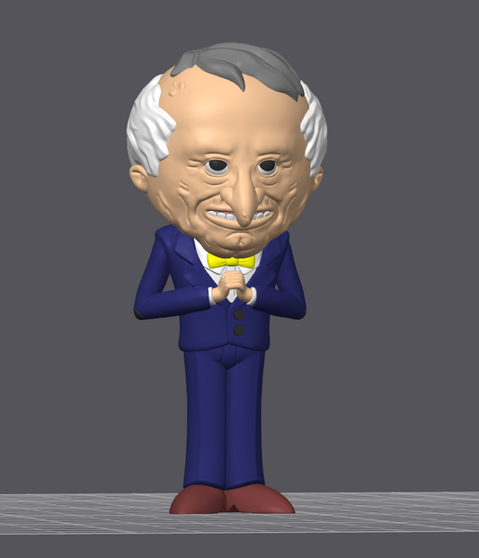 MR BOSS (3D STL FILE) - Smiling Friends Inspired Keychain for FDM/Resin Printing