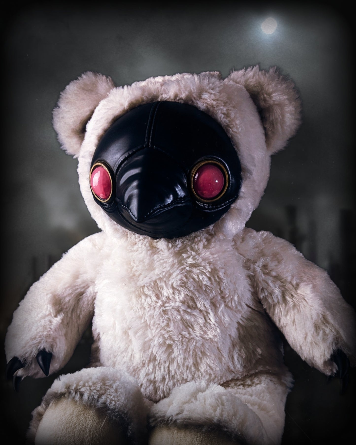 Snowy Syringe: AMBROISE - CRYPTCRITZ Handcrafted Creepy Cute Plague Doctor Art Doll Plush Toy for Eccentric Souls