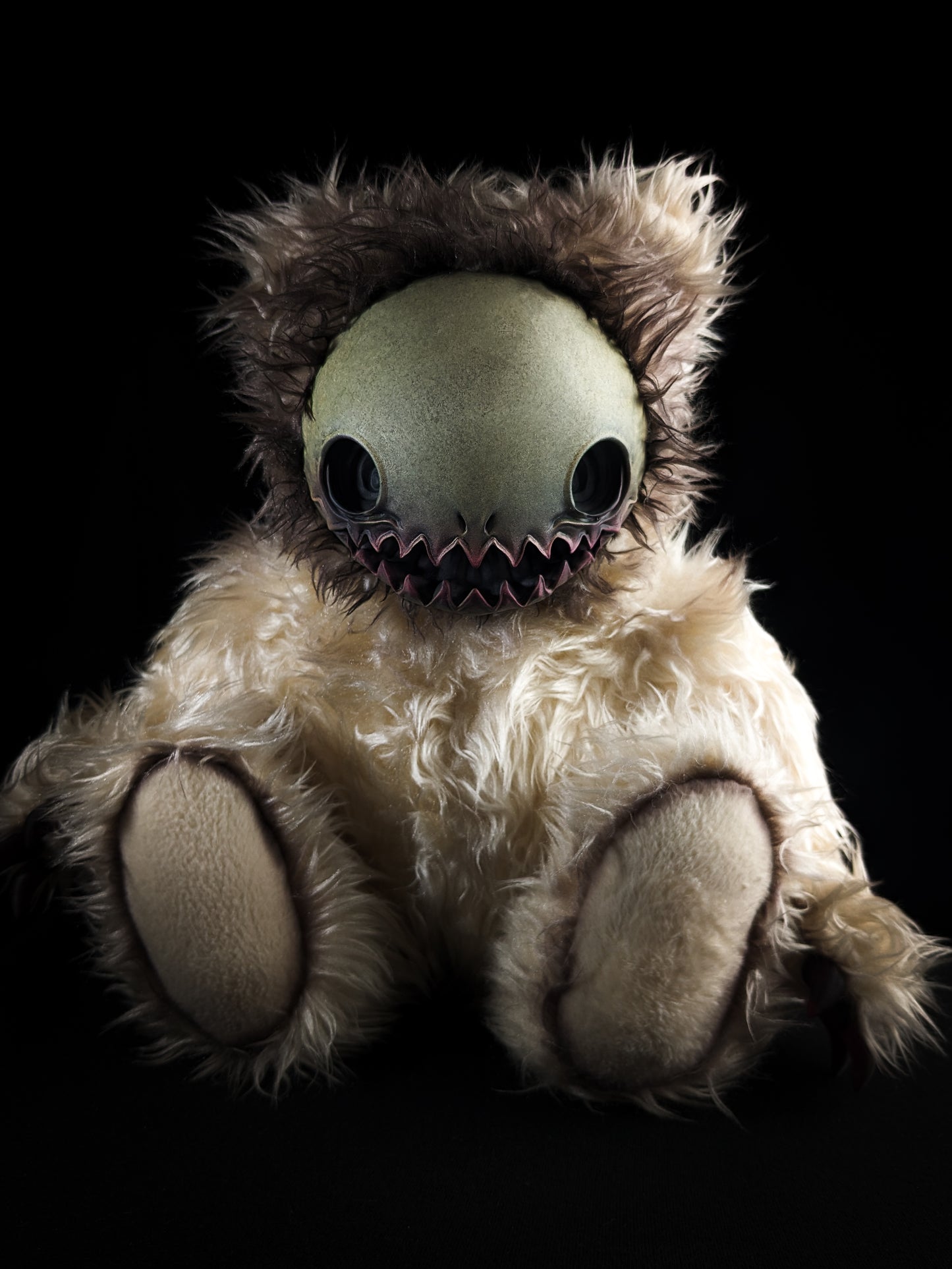 Spectral Whispers: HALUWO - CRYPTCRITZ Handmade Creepy Cute Ghost Art Doll Plush Toy for Alternative Maidens