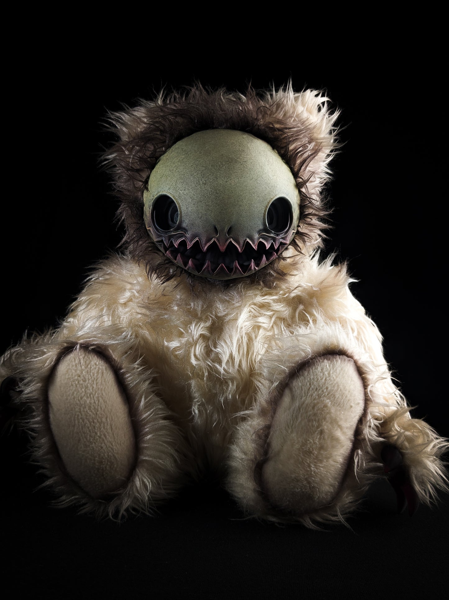 Spectral Whispers: HALUWO - CRYPTCRITZ Handmade Creepy Cute Ghost Art Doll Plush Toy for Alternative Maidens