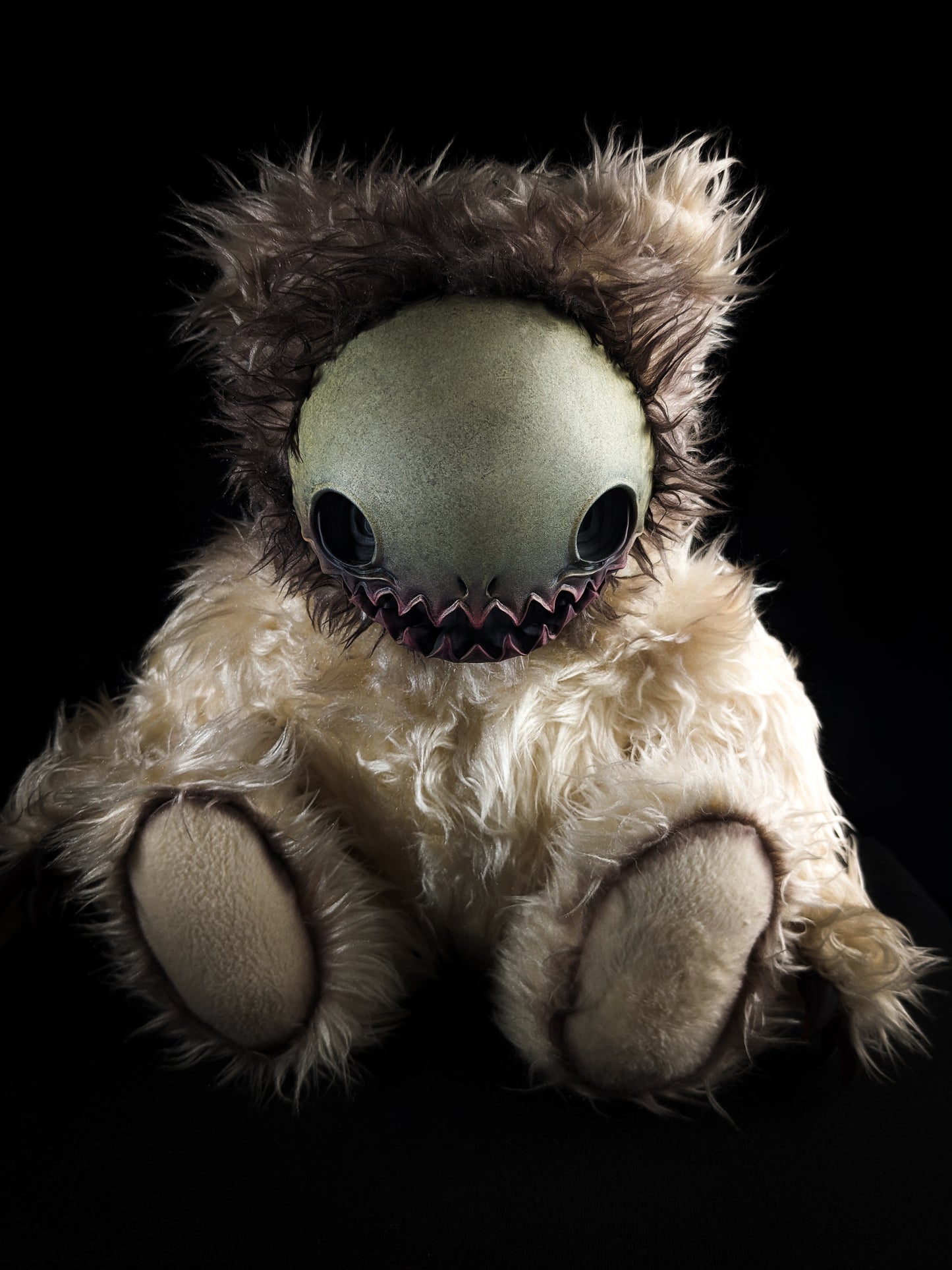 Spectral Whispers: HALUWO - CRYPTCRITZ Handmade Creepy Cute Ghost Art Doll Plush Toy for Alternative Maidens