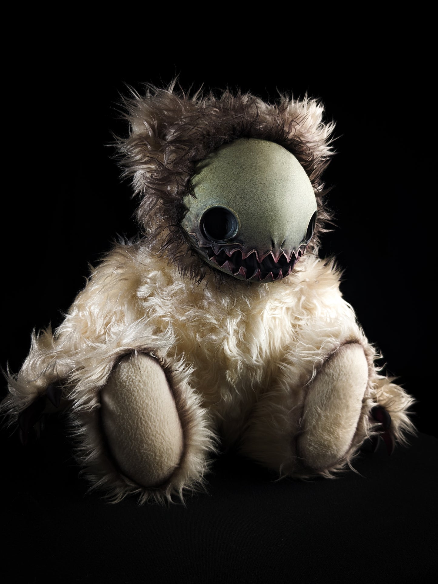 Spectral Whispers: HALUWO - CRYPTCRITZ Handmade Creepy Cute Ghost Art Doll Plush Toy for Alternative Maidens