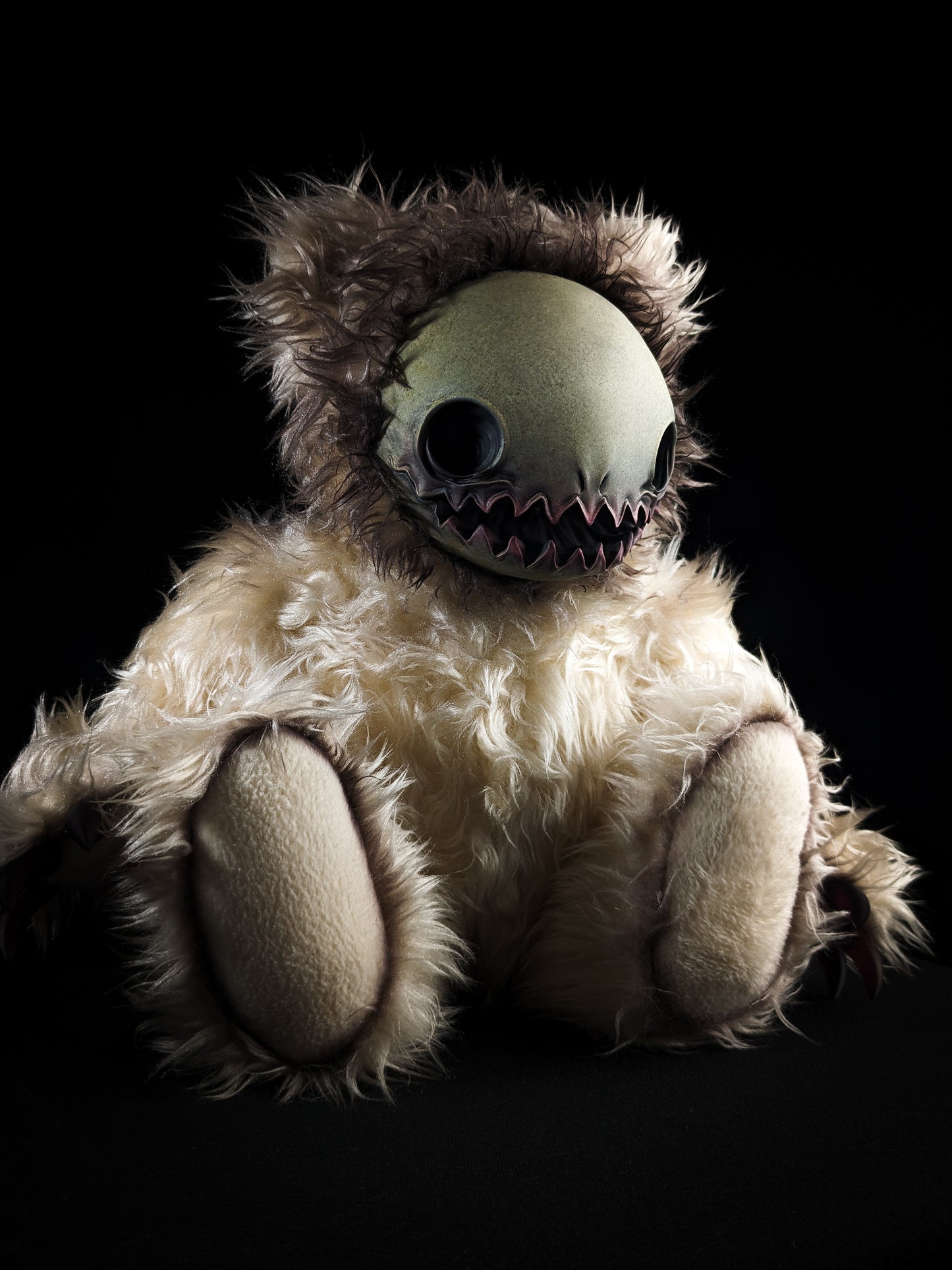 Spectral Whispers: HALUWO - CRYPTCRITZ Handmade Creepy Cute Ghost Art Doll Plush Toy for Alternative Maidens