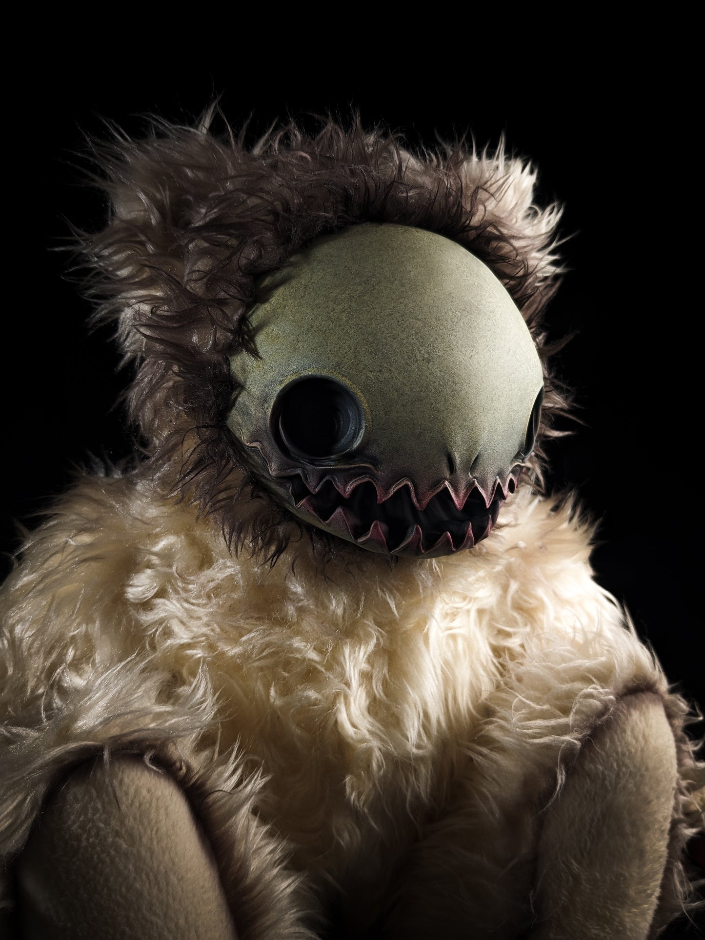 Spectral Whispers: HALUWO - CRYPTCRITZ Handmade Creepy Cute Ghost Art Doll Plush Toy for Alternative Maidens