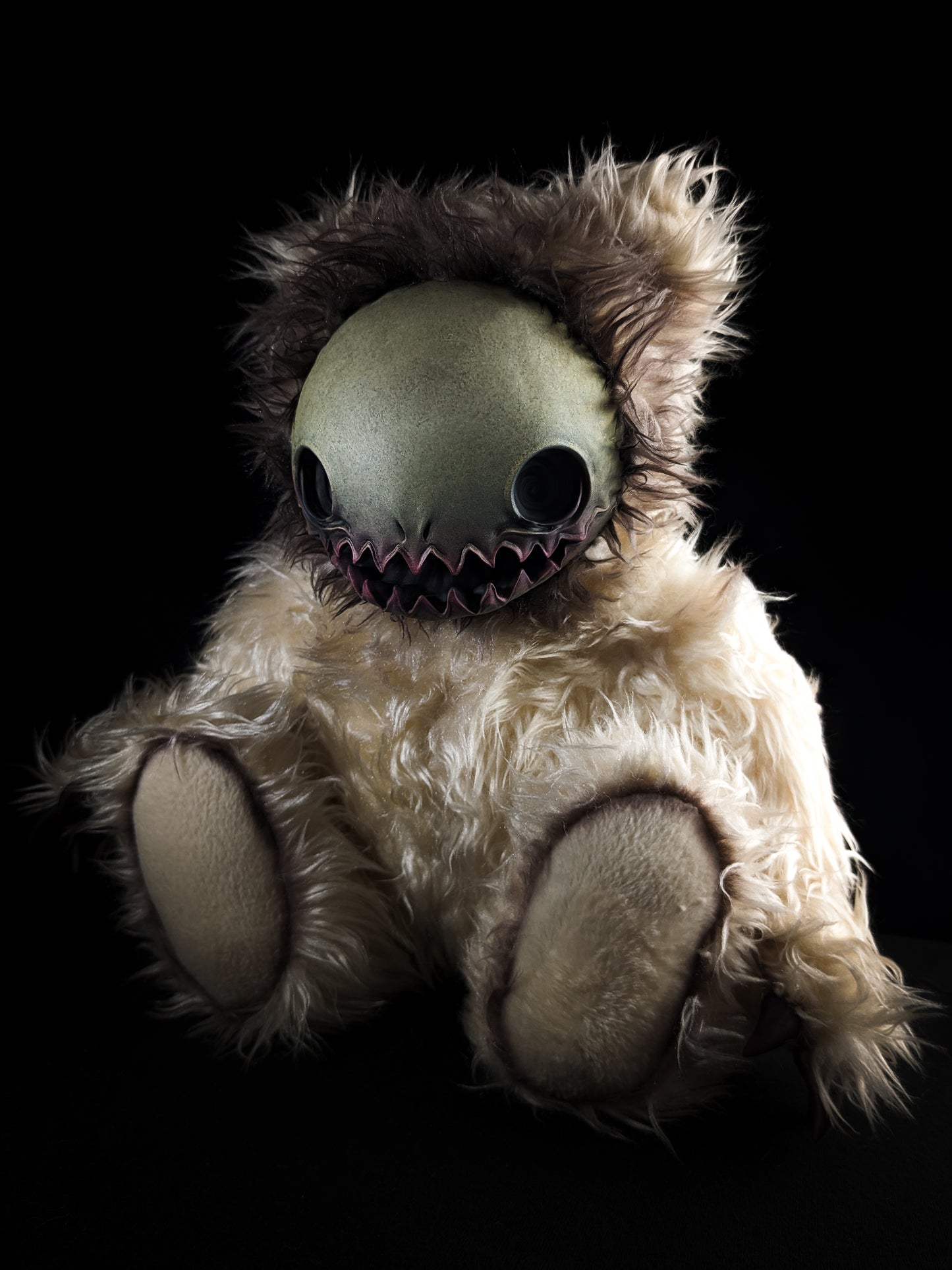 Spectral Whispers: HALUWO - CRYPTCRITZ Handmade Creepy Cute Ghost Art Doll Plush Toy for Alternative Maidens