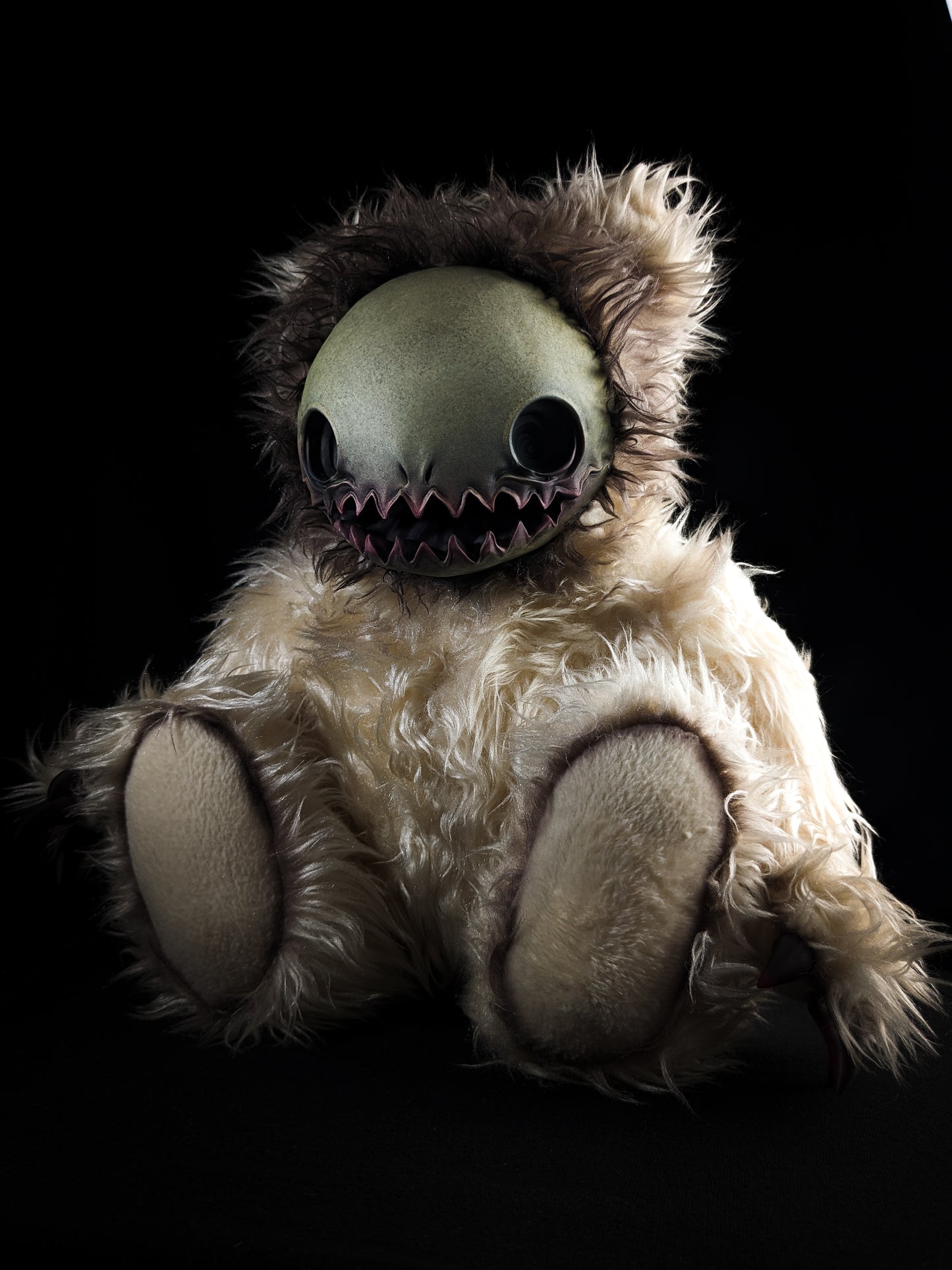 Spectral Whispers: HALUWO - CRYPTCRITZ Handmade Creepy Cute Ghost Art Doll Plush Toy for Alternative Maidens