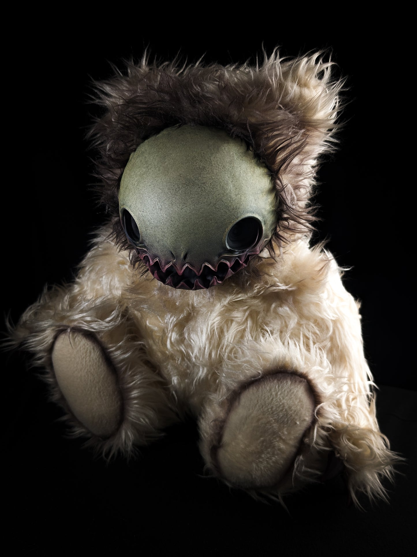 Spectral Whispers: HALUWO - CRYPTCRITZ Handmade Creepy Cute Ghost Art Doll Plush Toy for Alternative Maidens