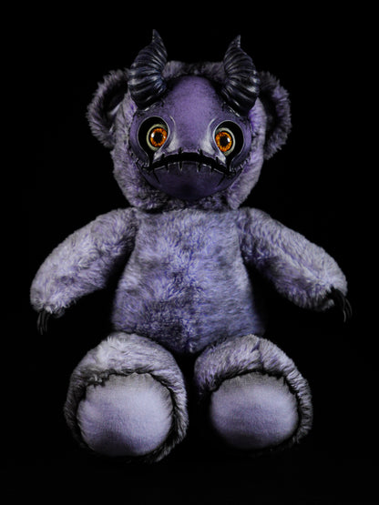 Purple Peril: MORI - CRYPTCRITZ Handmade Sinister Black Creepy Cute Demon Art Doll Plush Toy