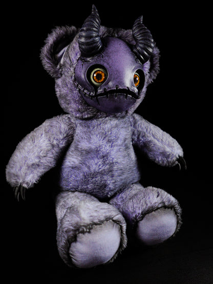 Purple Peril: MORI - CRYPTCRITZ Handmade Sinister Black Creepy Cute Demon Art Doll Plush Toy