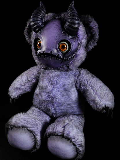Purple Peril: MORI - CRYPTCRITZ Handmade Sinister Black Creepy Cute Demon Art Doll Plush Toy