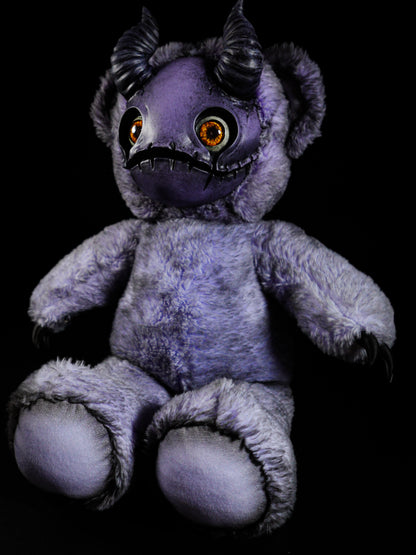 Purple Peril: MORI - CRYPTCRITZ Handmade Sinister Black Creepy Cute Demon Art Doll Plush Toy